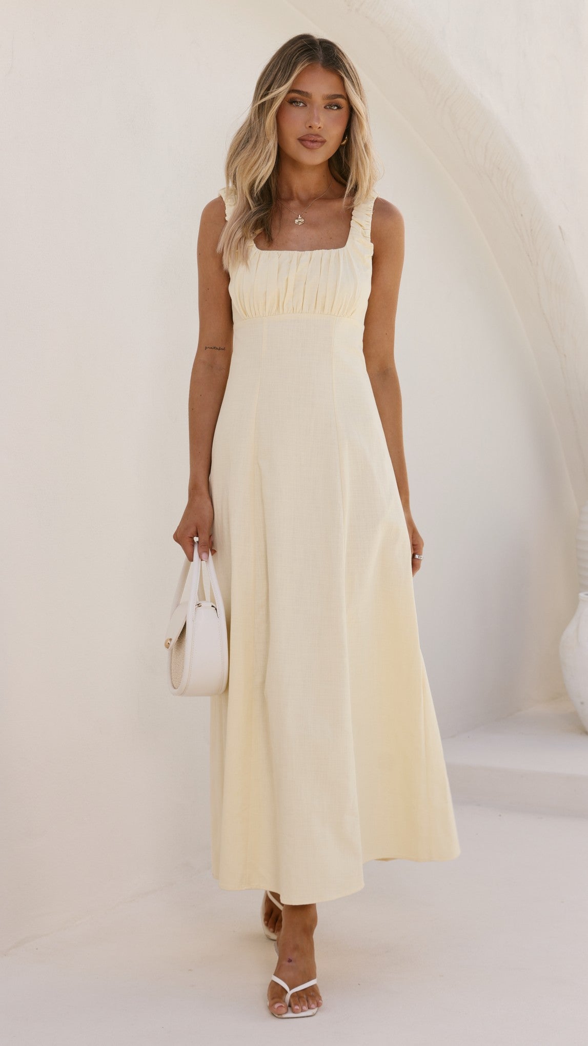 Adley Maxi Dress - Lemon - Billy J
