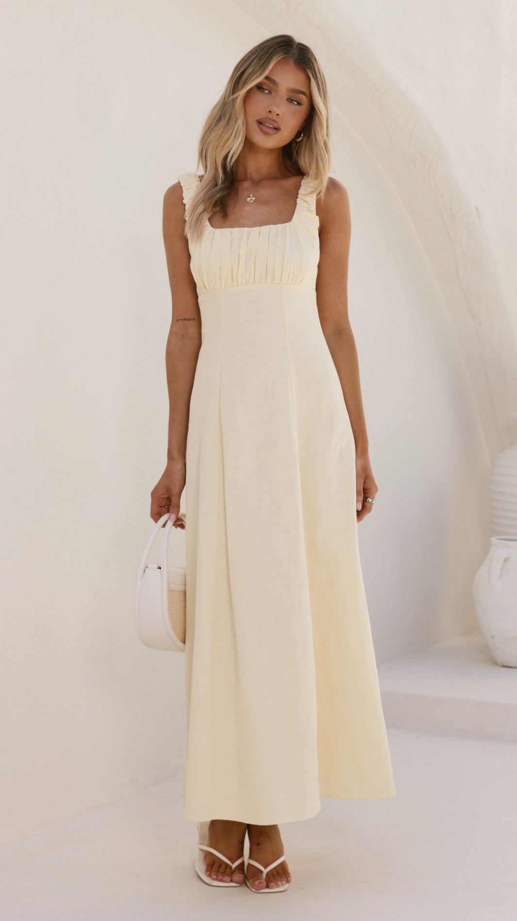 Adley Maxi Dress - Lemon - Billy J