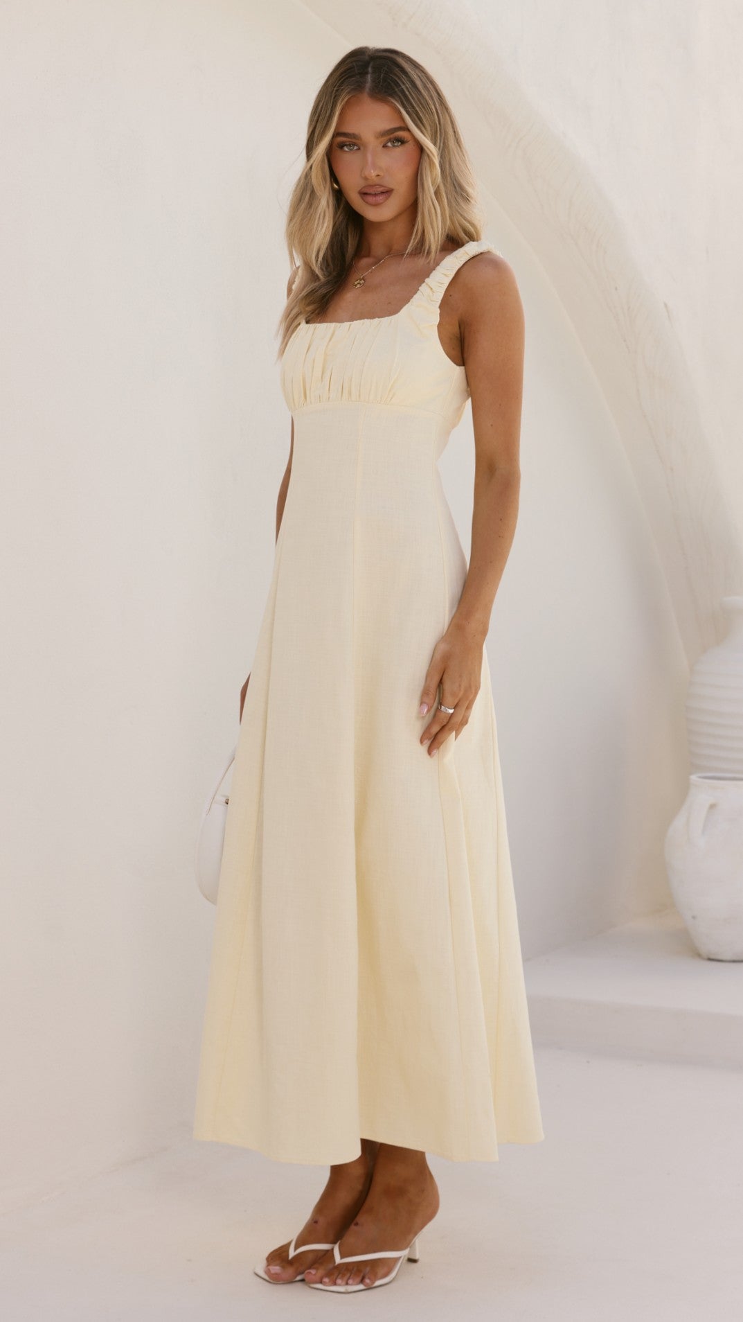 Adley Maxi Dress - Lemon - Billy J