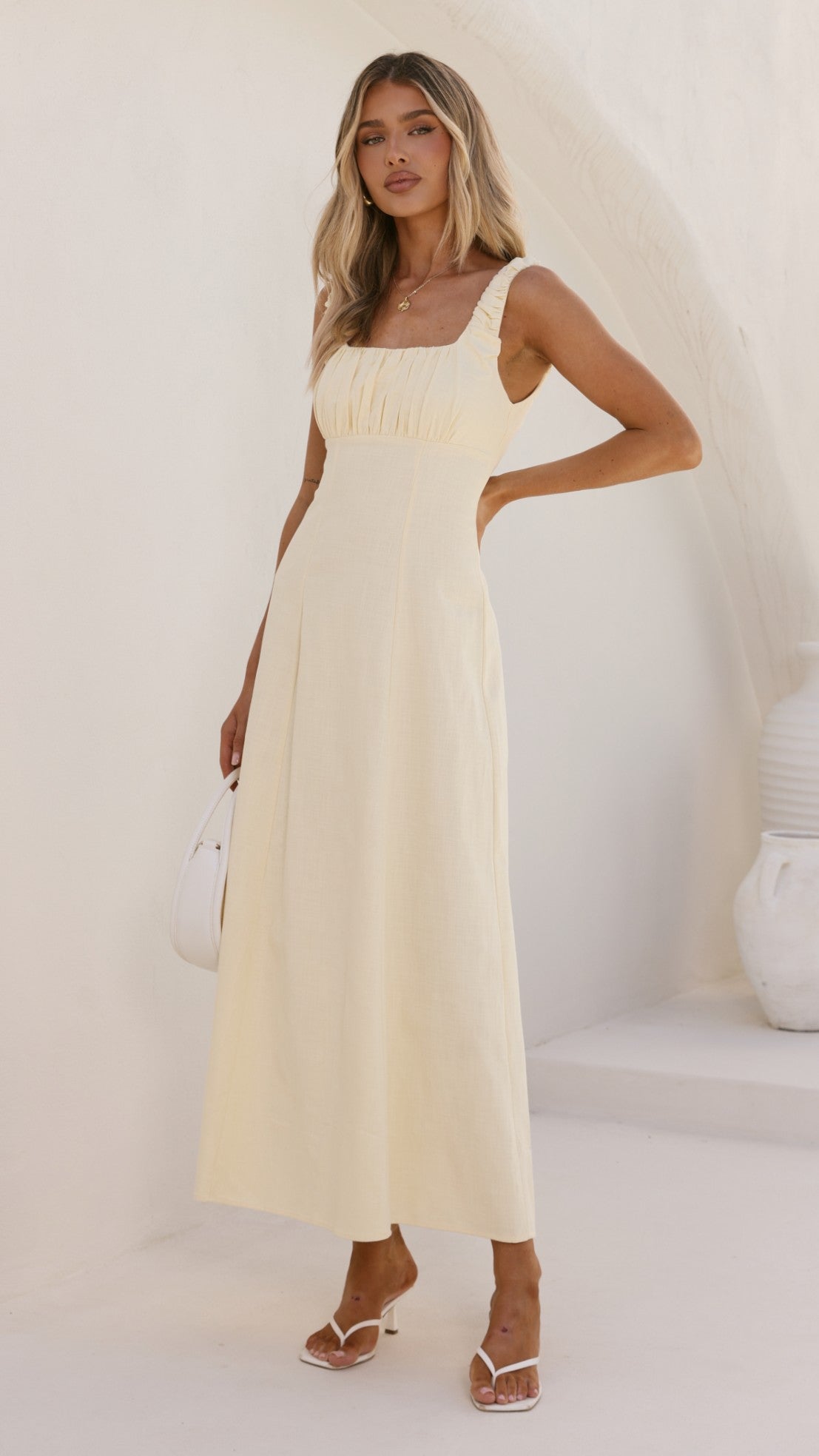 Adley Maxi Dress - Lemon - Billy J