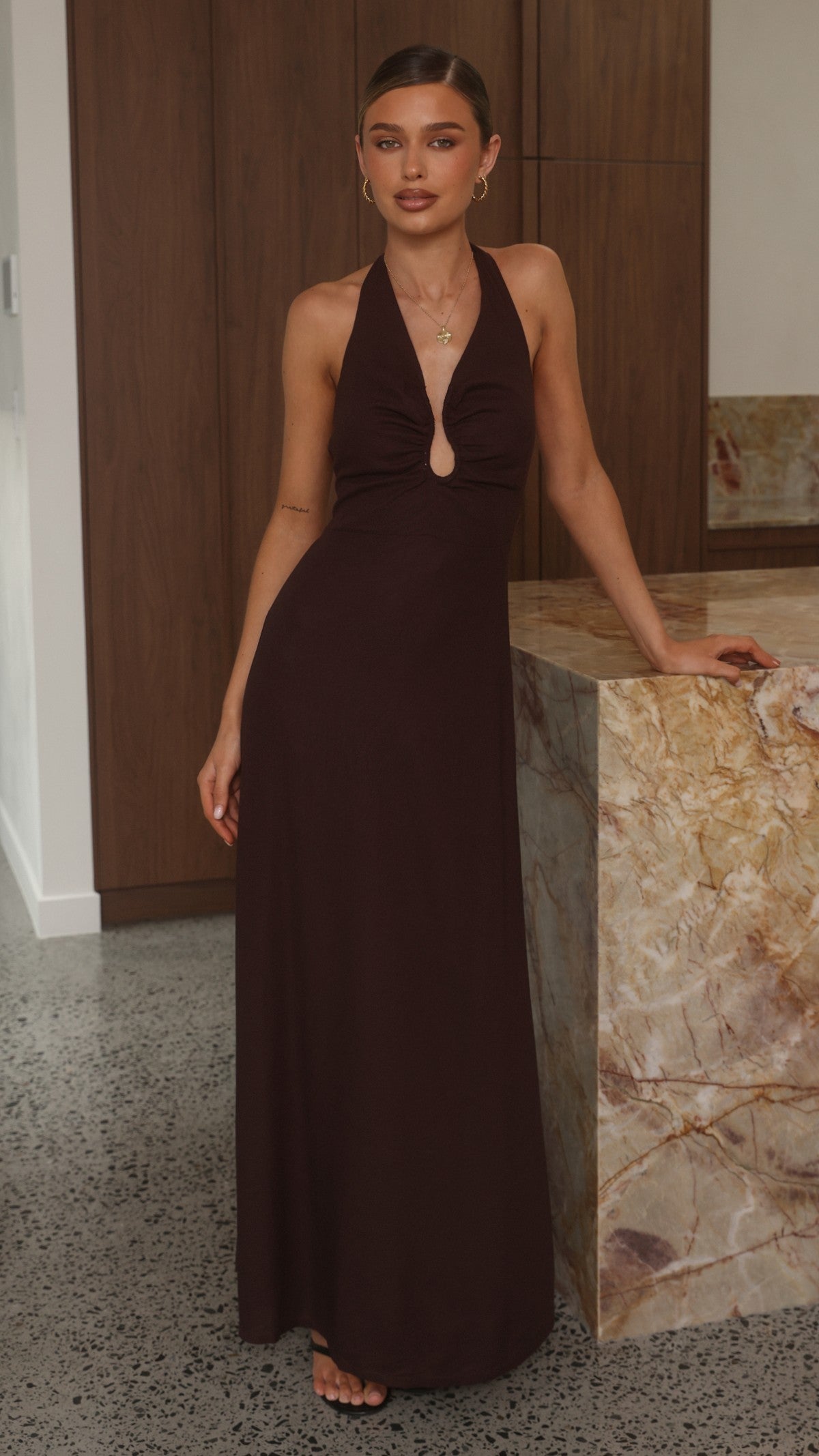 Larna Maxi Dress - Chocolate - Billy J
