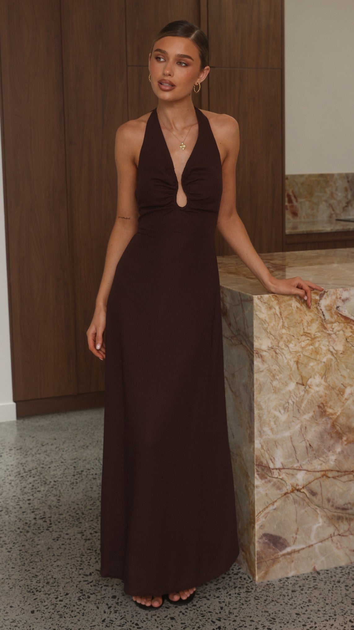 Larna Maxi Dress - Chocolate - Billy J