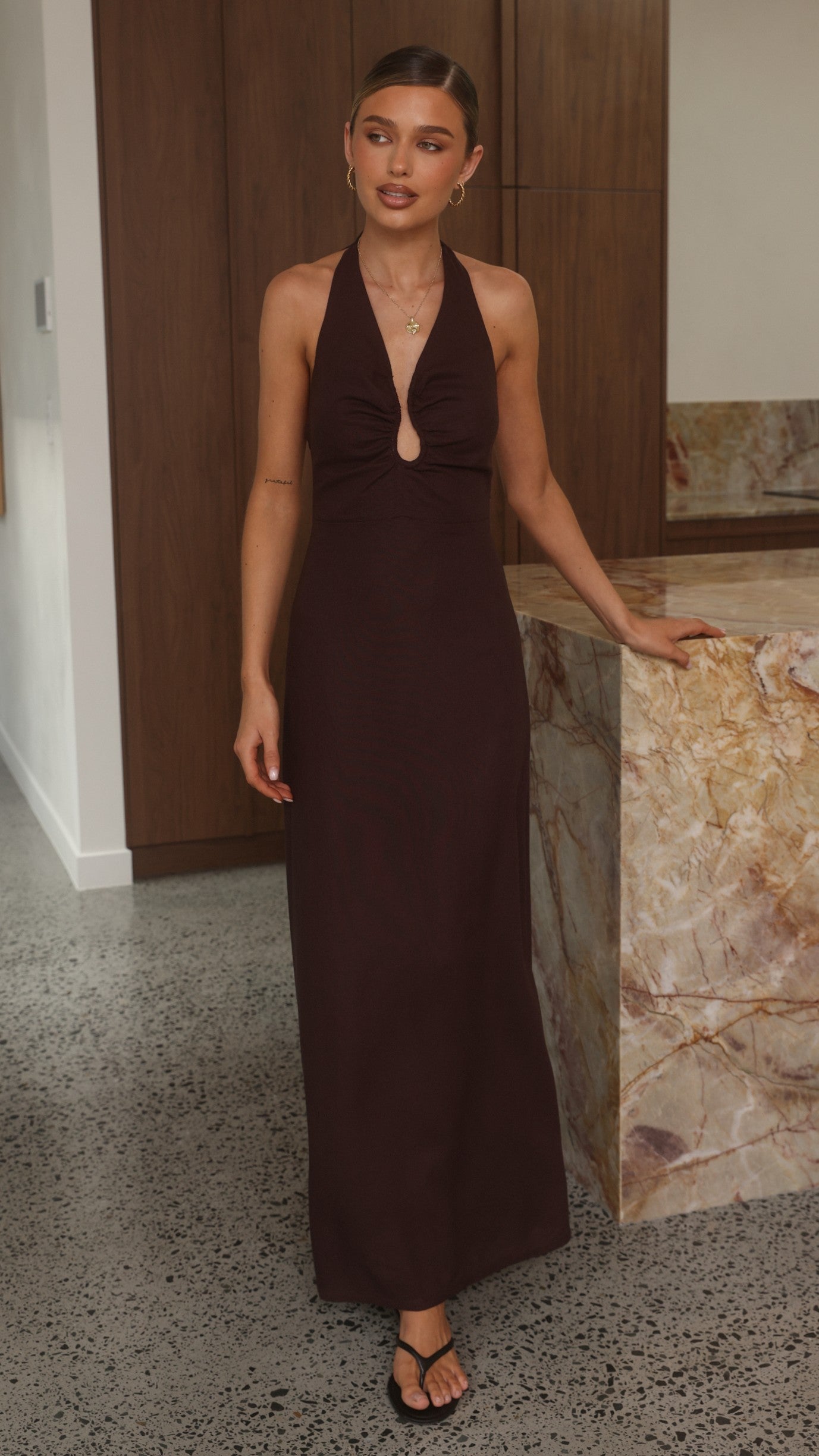 Larna Maxi Dress - Chocolate - Billy J