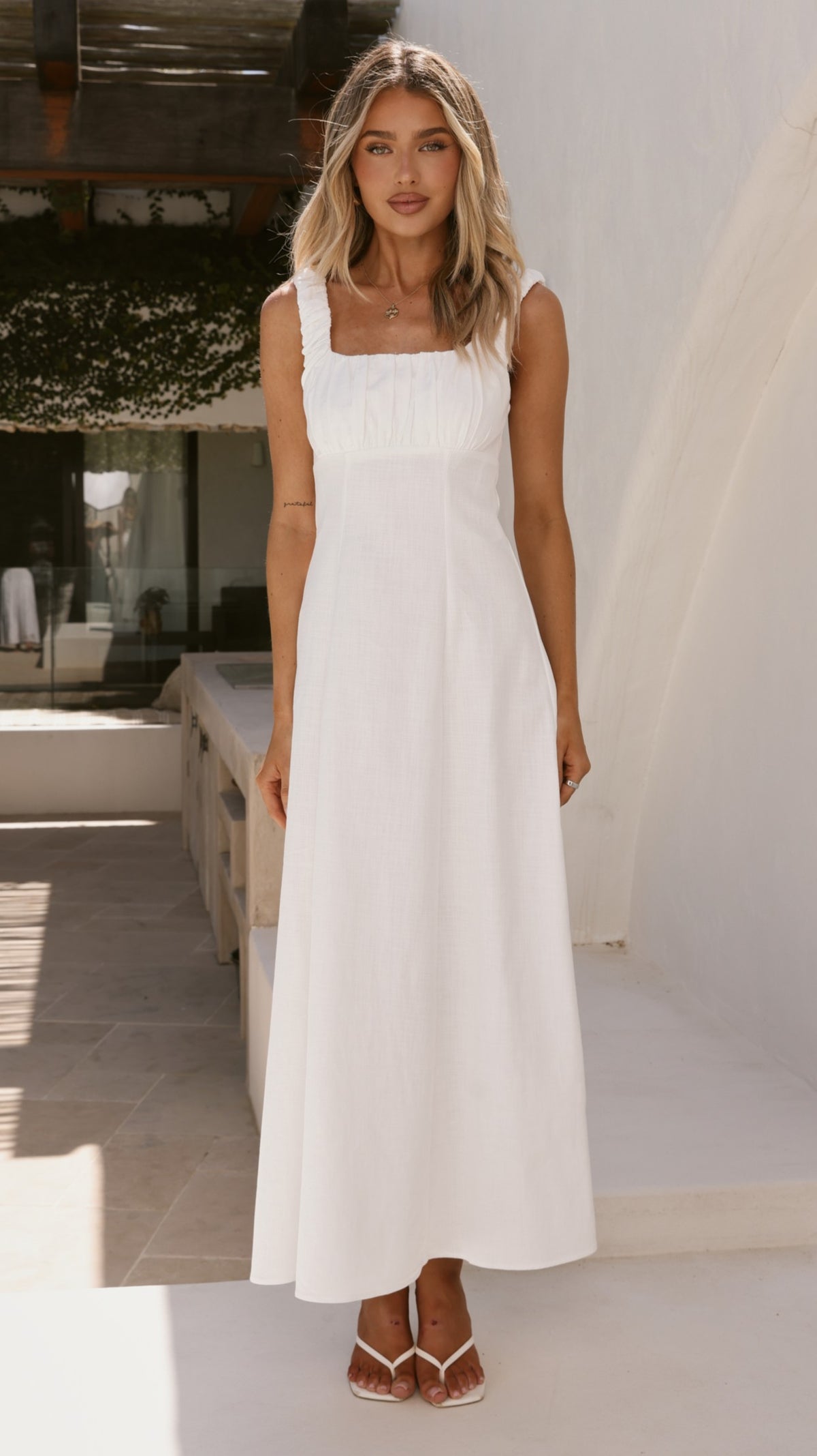 Adley Maxi Dress - White - Billy J