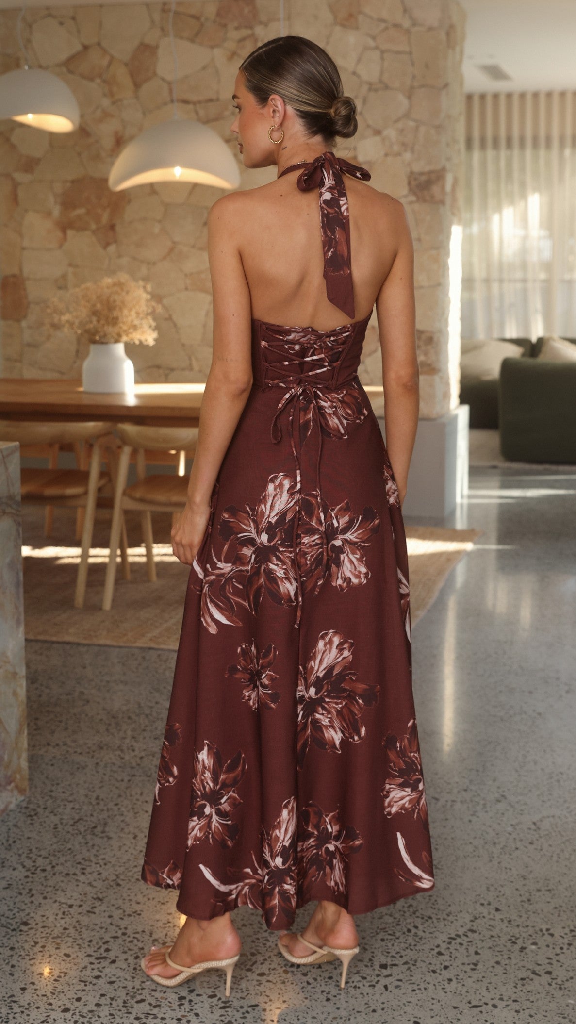 Skye Maxi Dress - Chocolate Flower - Billy J
