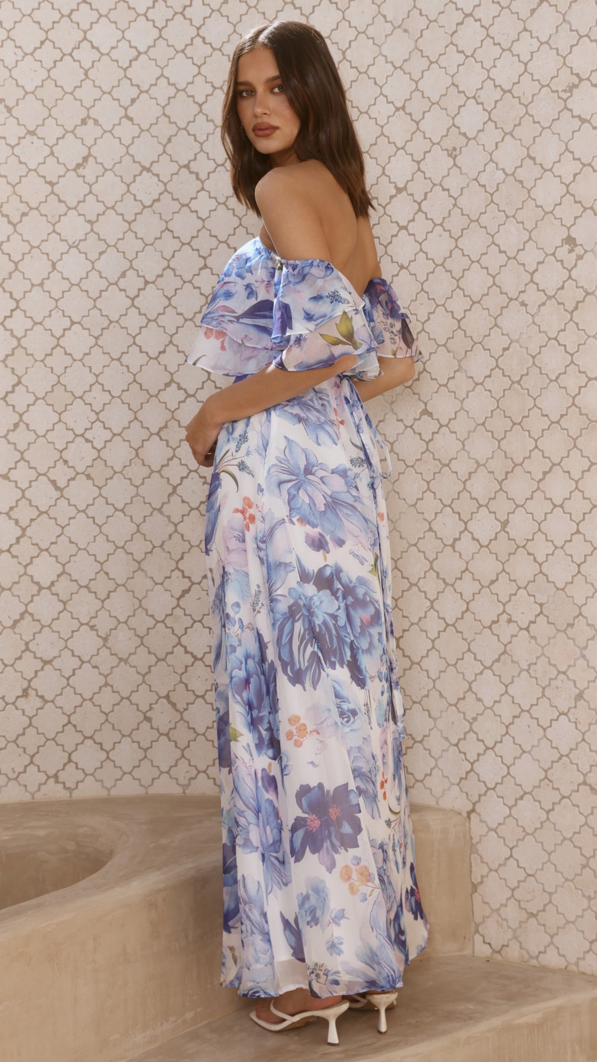 Adele Maxi Dress - Blue Floral - Billy J