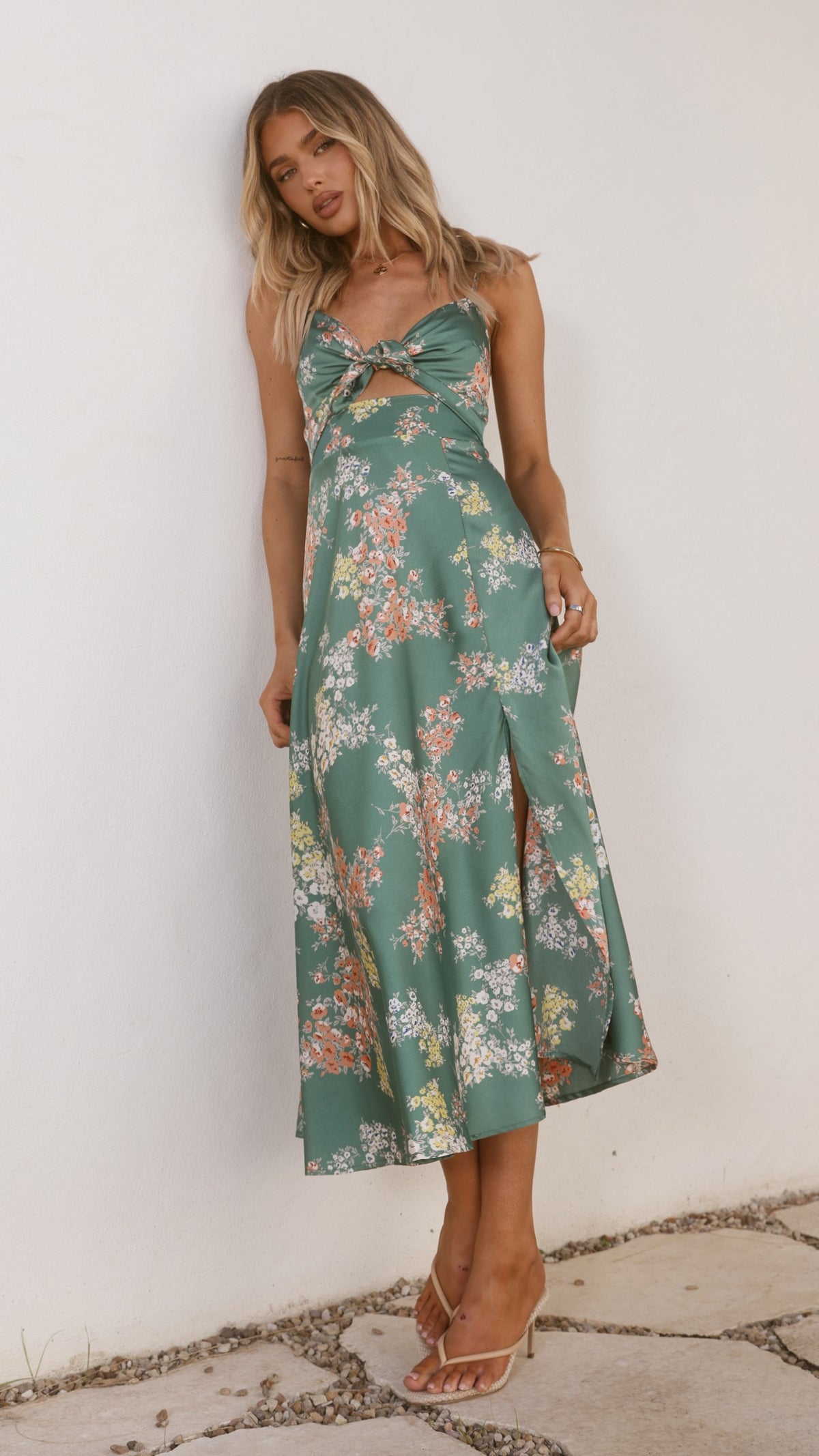 Dreamers Midi Dress - Green Floral