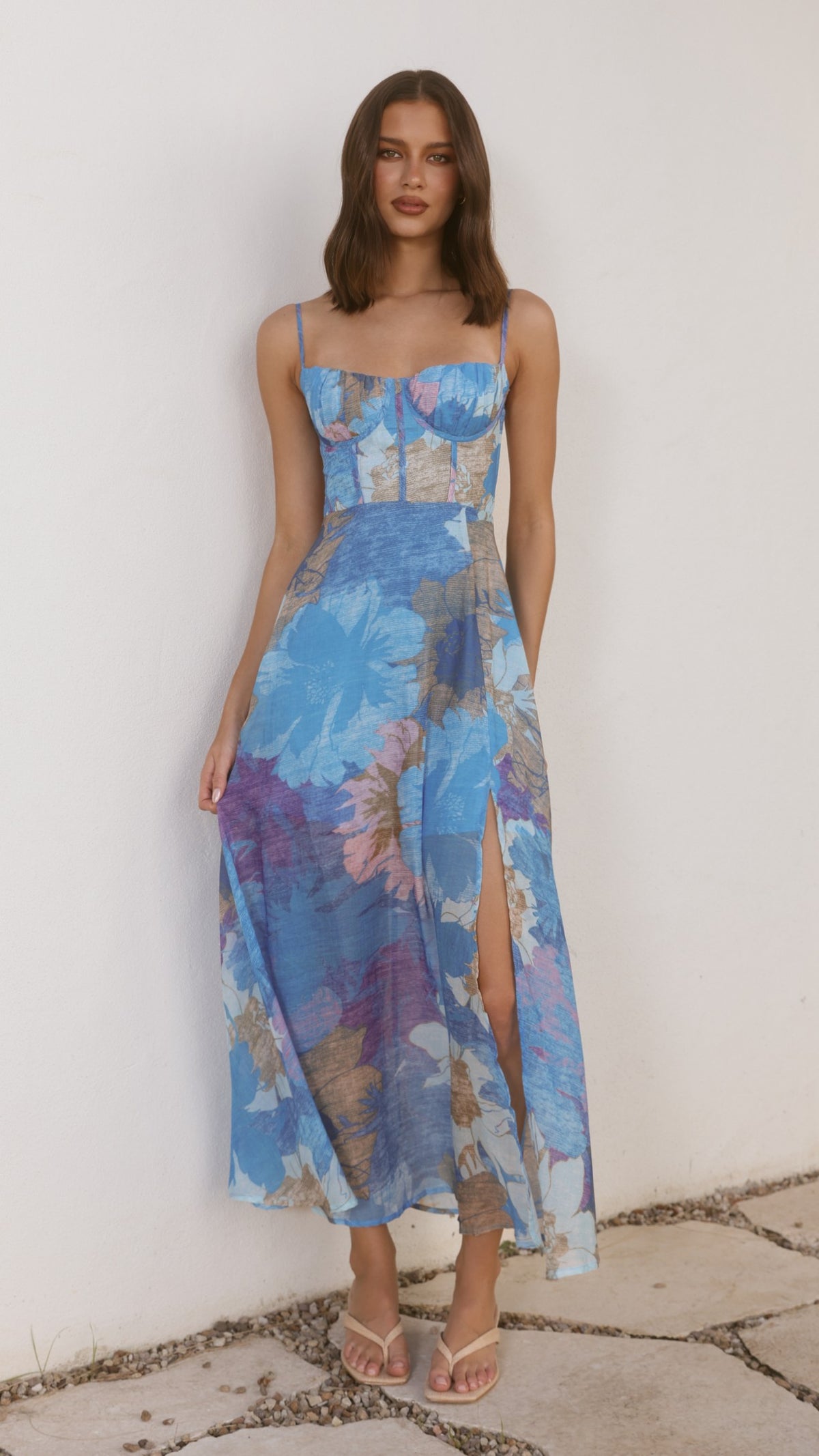 Rahima Maxi Dress - Blue Floral - Billy J
