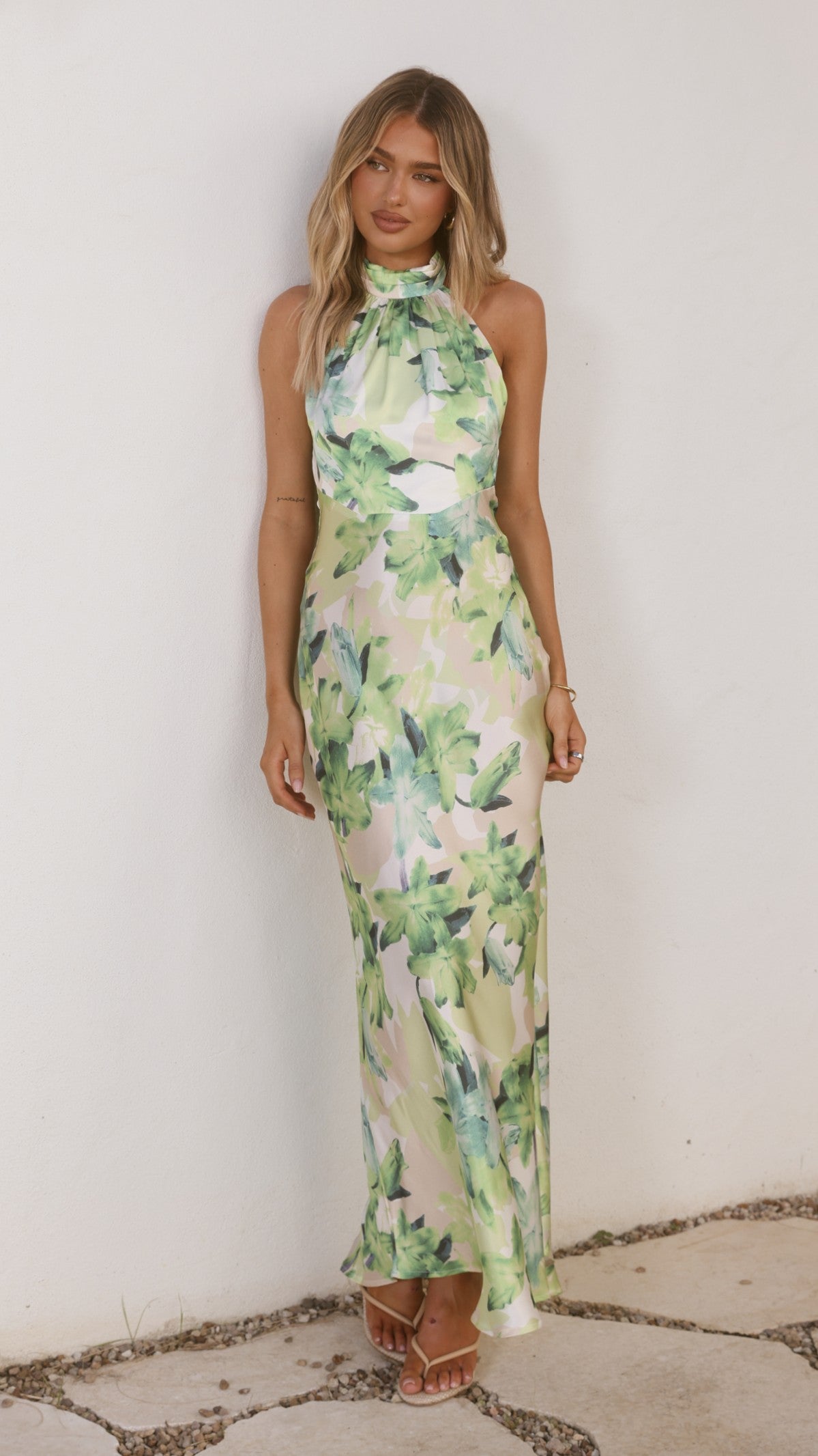 Oralia Maxi Dress - Green Floral