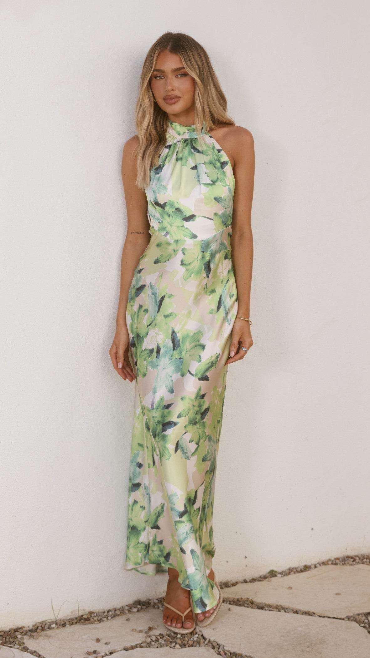 Oralia Maxi Dress - Green Floral