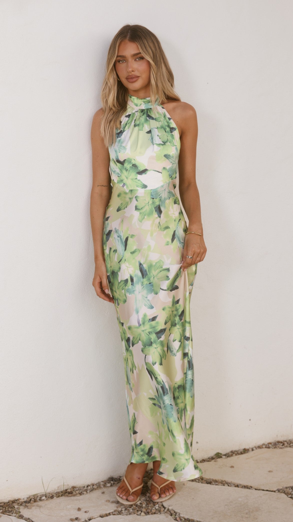 Oralia Maxi Dress - Green Floral