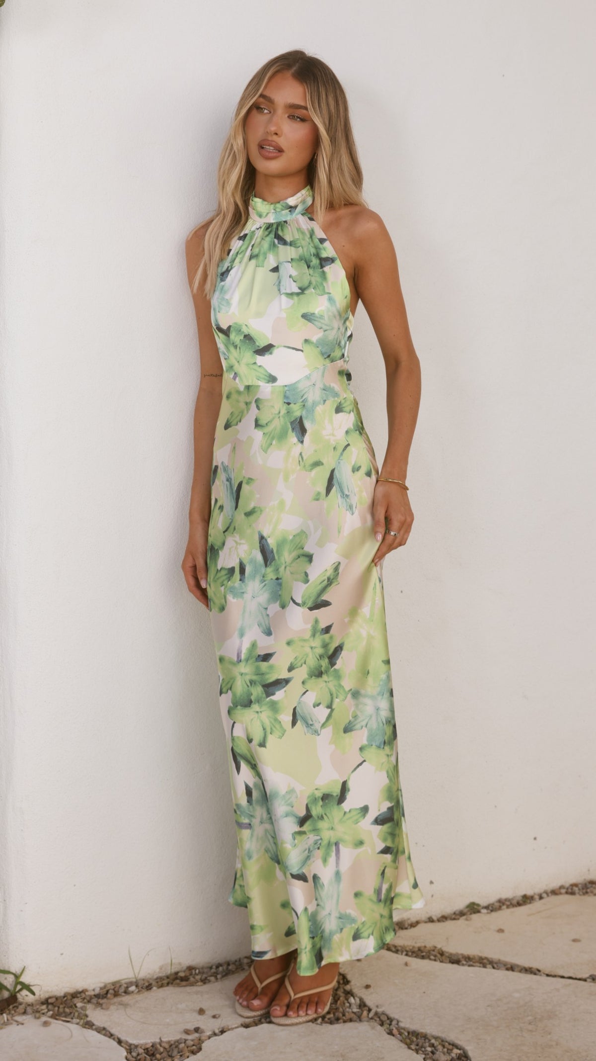 Oralia Maxi Dress - Green Floral