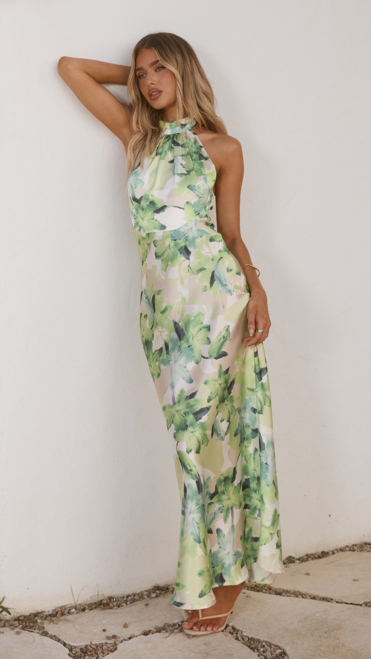 Oralia Maxi Dress - Green Floral - Billy J