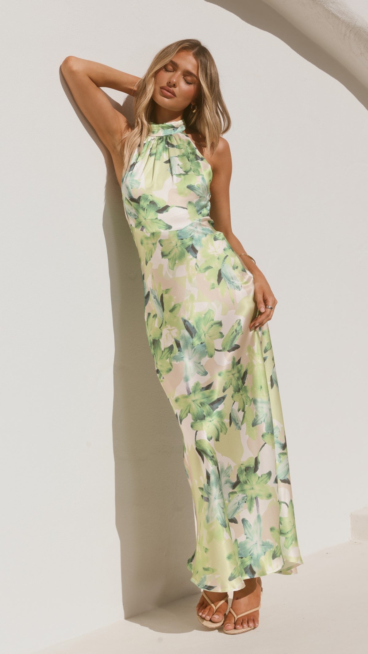 Oralia Maxi Dress - Green Floral - Billy J