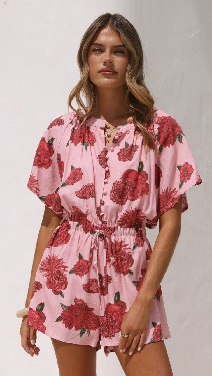 Santorini Playsuit - Dahlia Rouge - Billy J