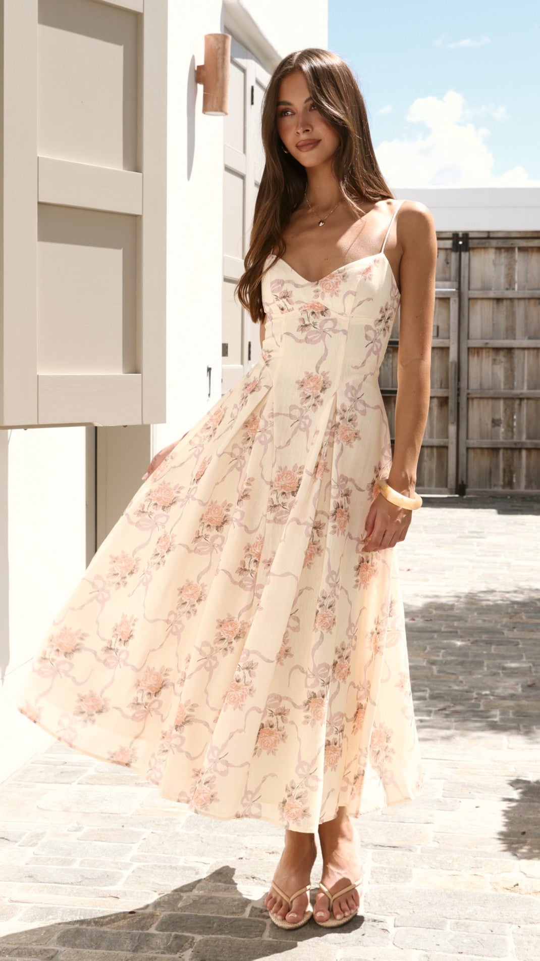 Sanessa Midi Dress - Yellow Floral - Billy J