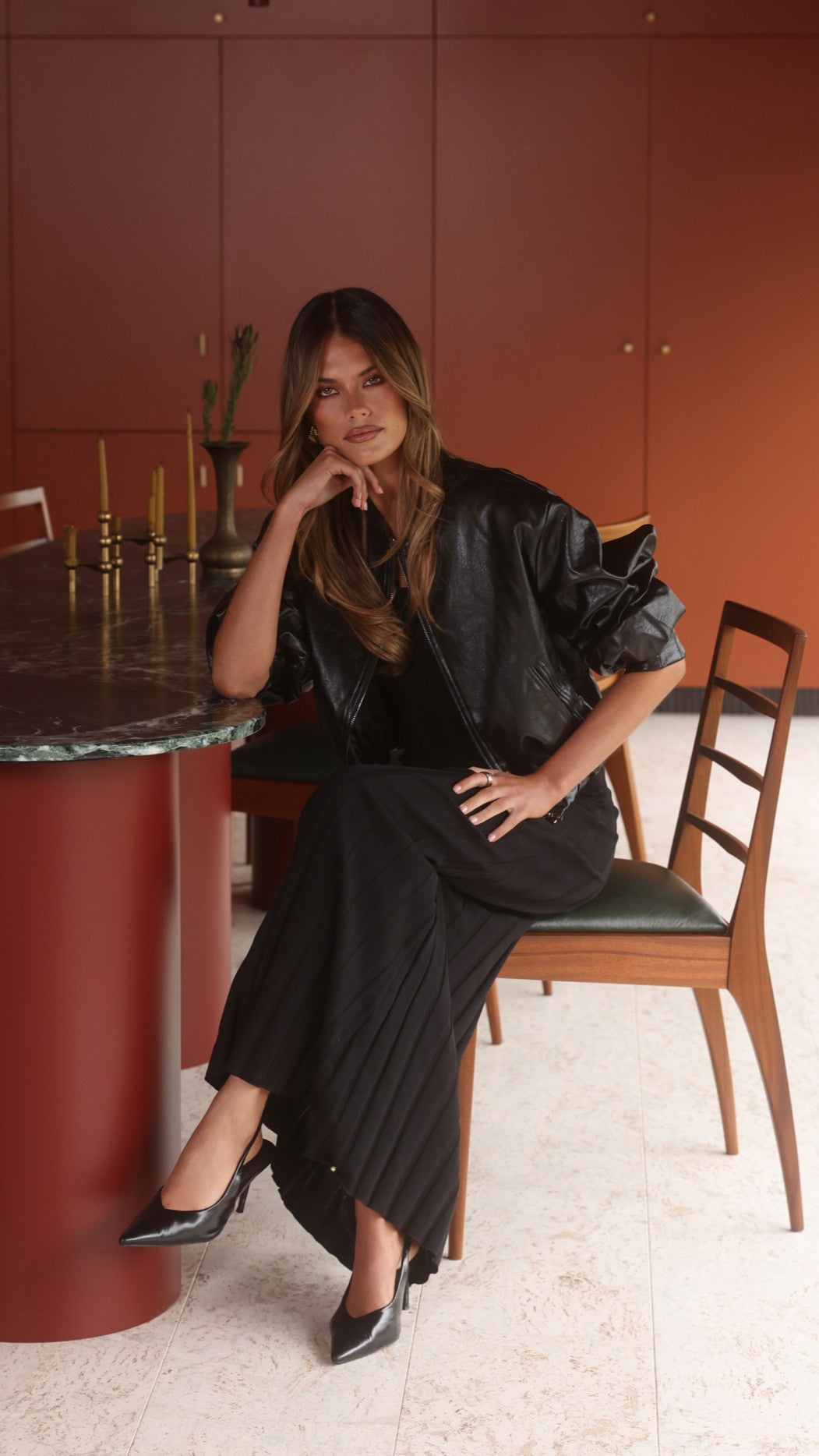 Avalyn Knit Maxi Dress - Black - Billy J