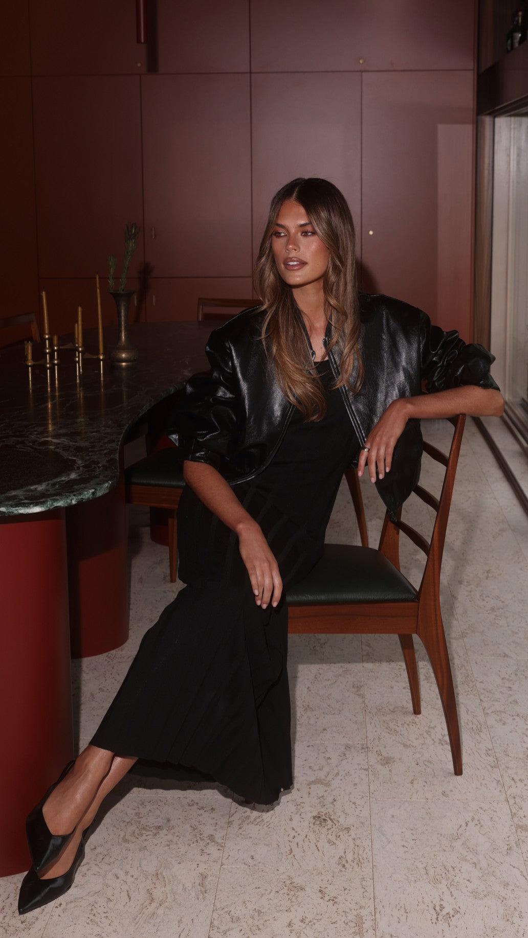 Avalyn Knit Maxi Dress - Black - Billy J