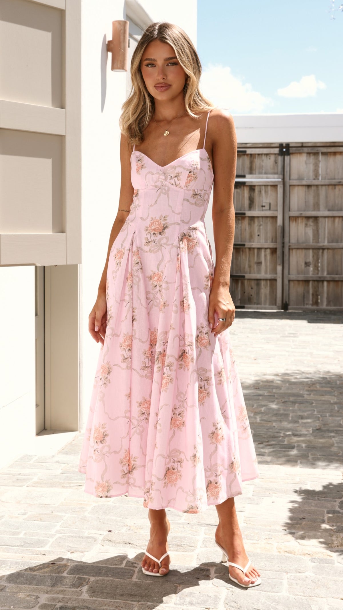 Sanessa Midi Dress - Pink Floral - Billy J
