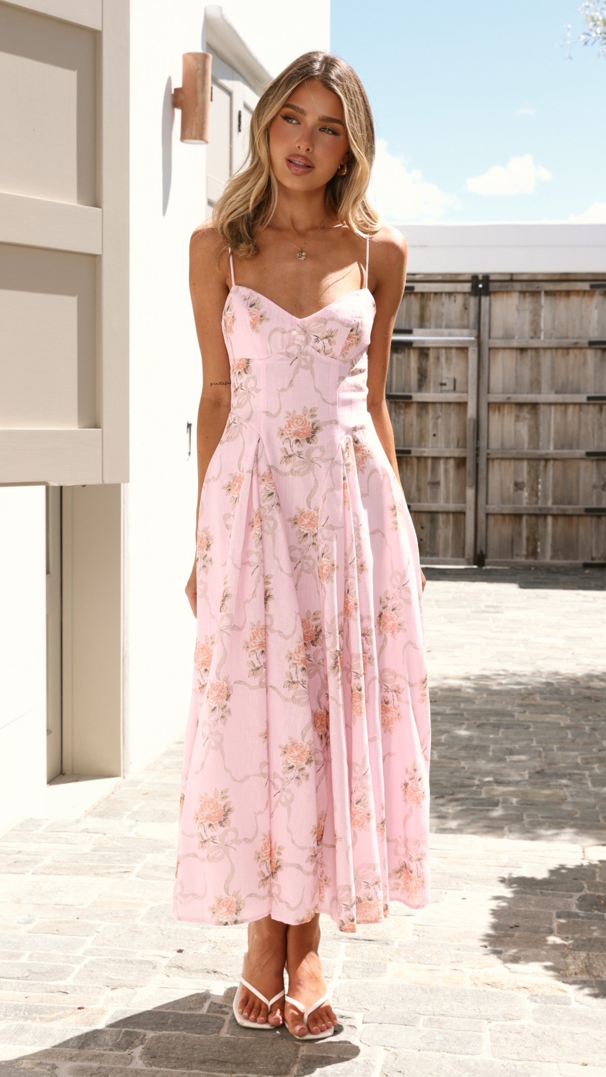 Sanessa Midi Dress - Pink Floral - Billy J