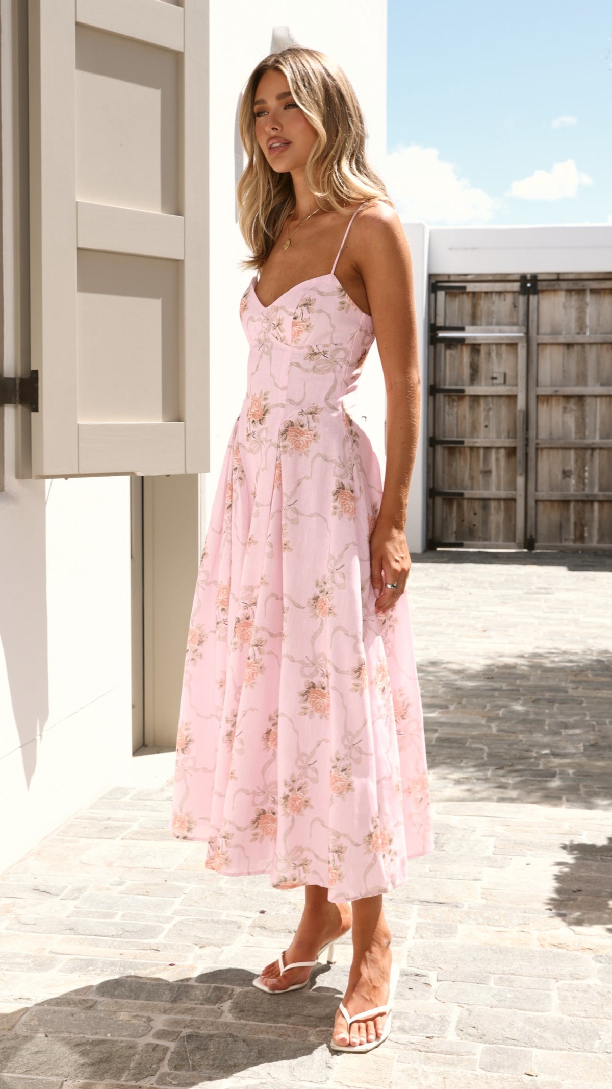 Sanessa Midi Dress - Pink Floral - Billy J