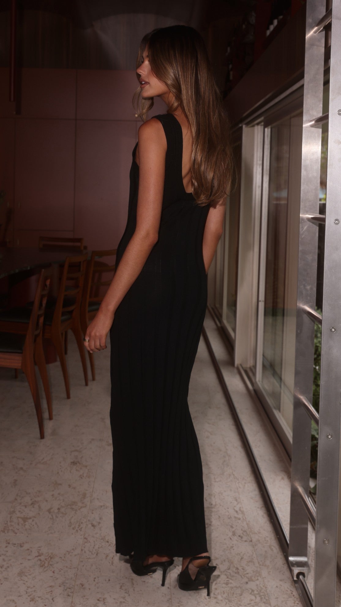 Avalyn Knit Maxi Dress - Black - Billy J
