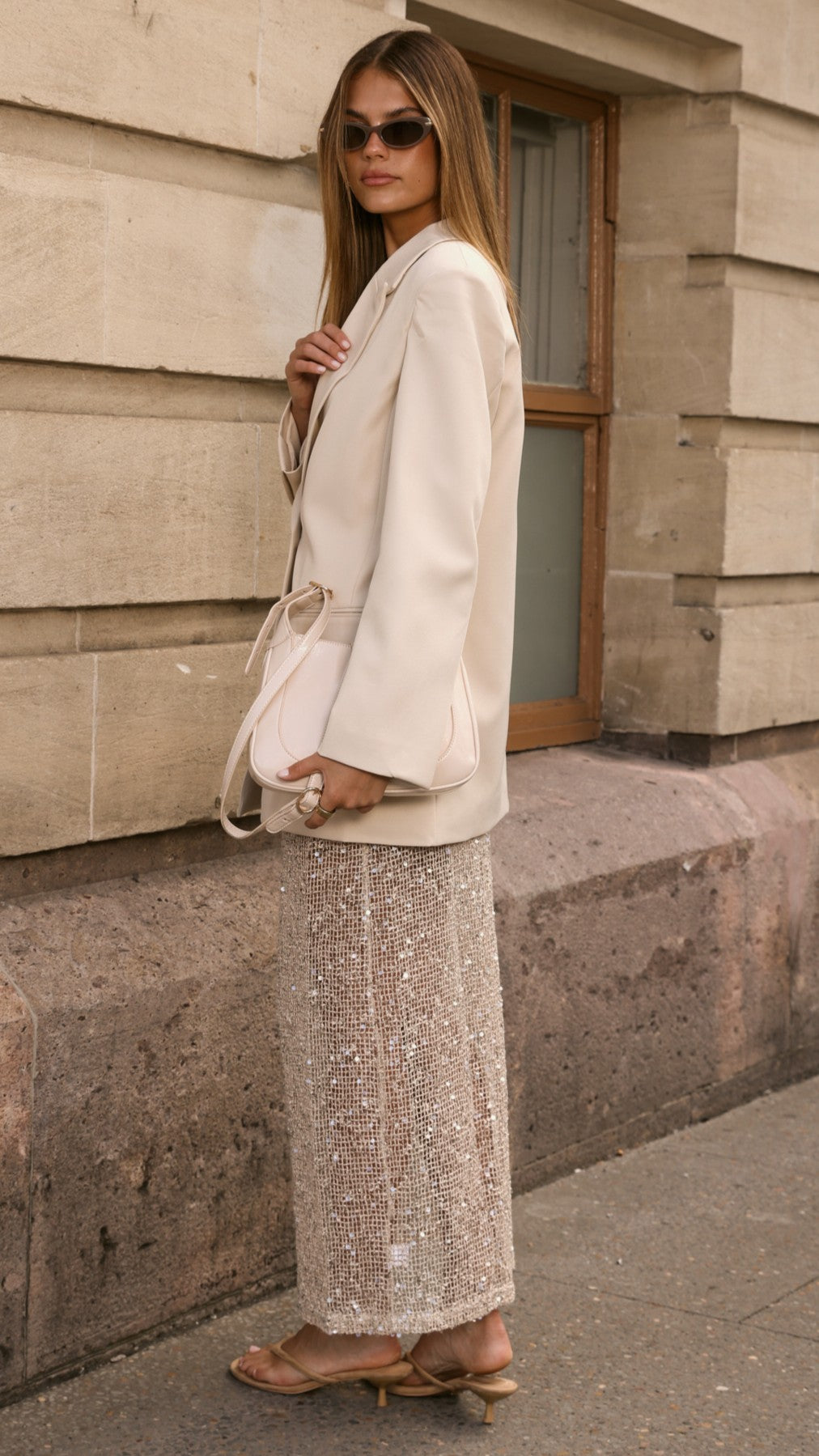 Isa Oversized Blazer - Beige - Billy J