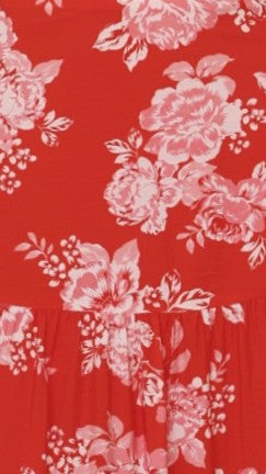 Calla Top and Maxi Skirt Set - Red Floral - Billy J