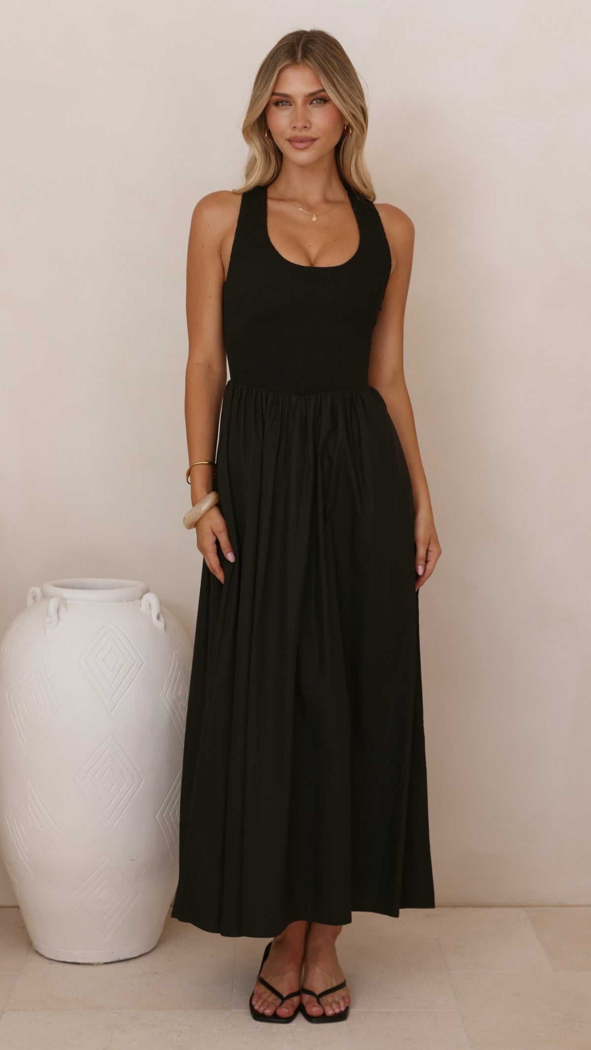 Maia Maxi Dress - Black - Billy J