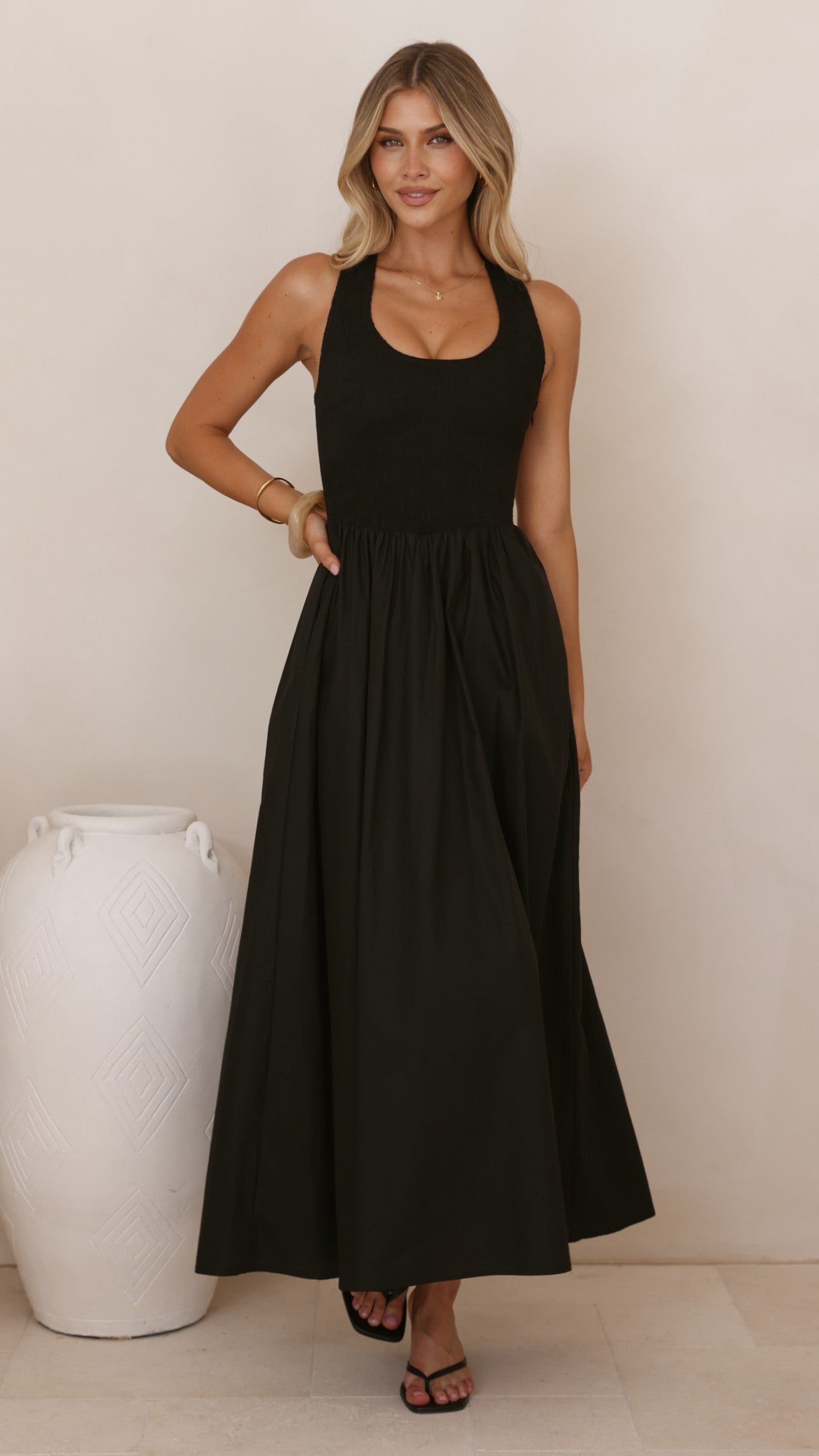 Maia Maxi Dress - Black - Billy J