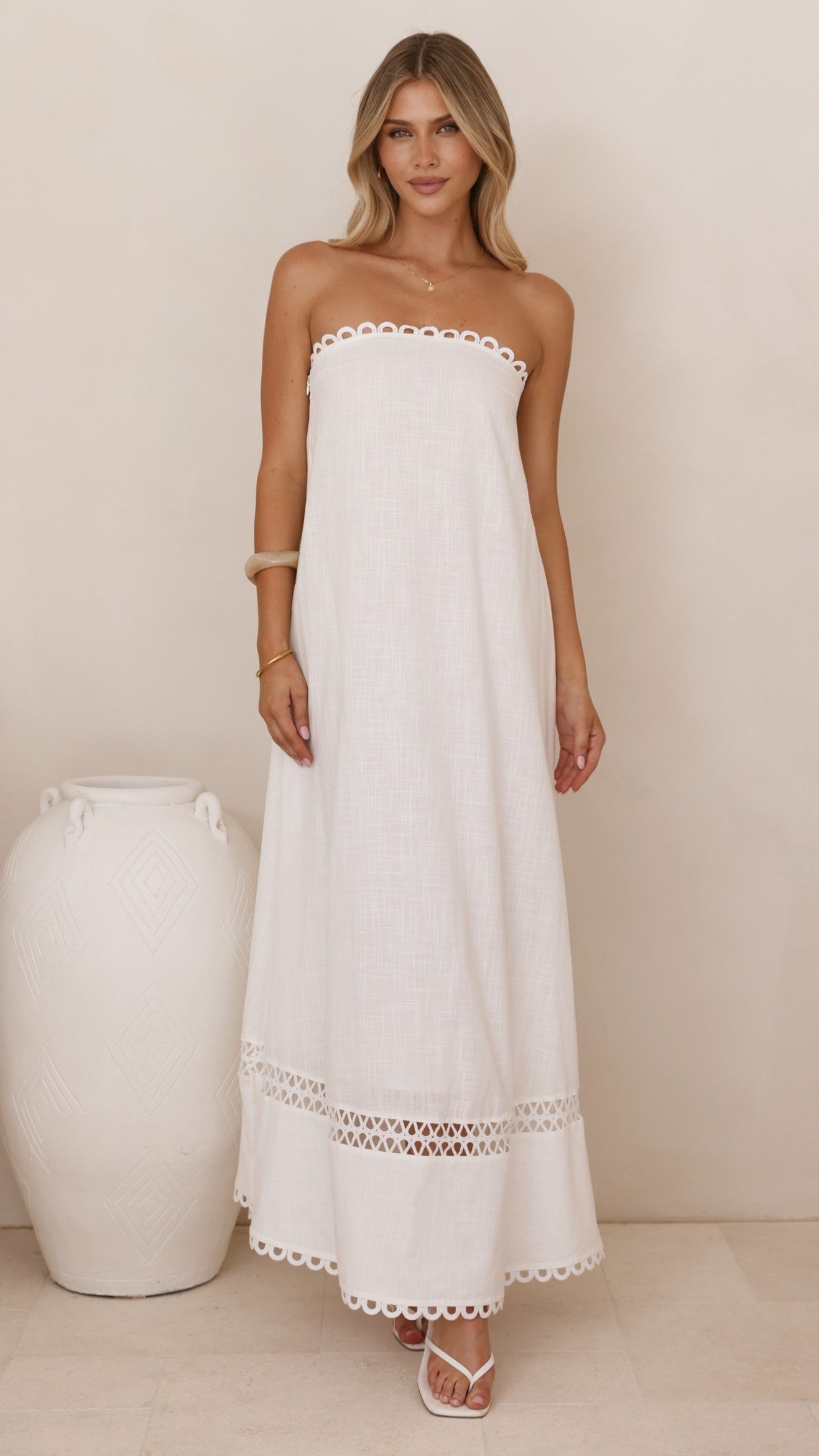 Sandra Maxi Dress - White - Billy J