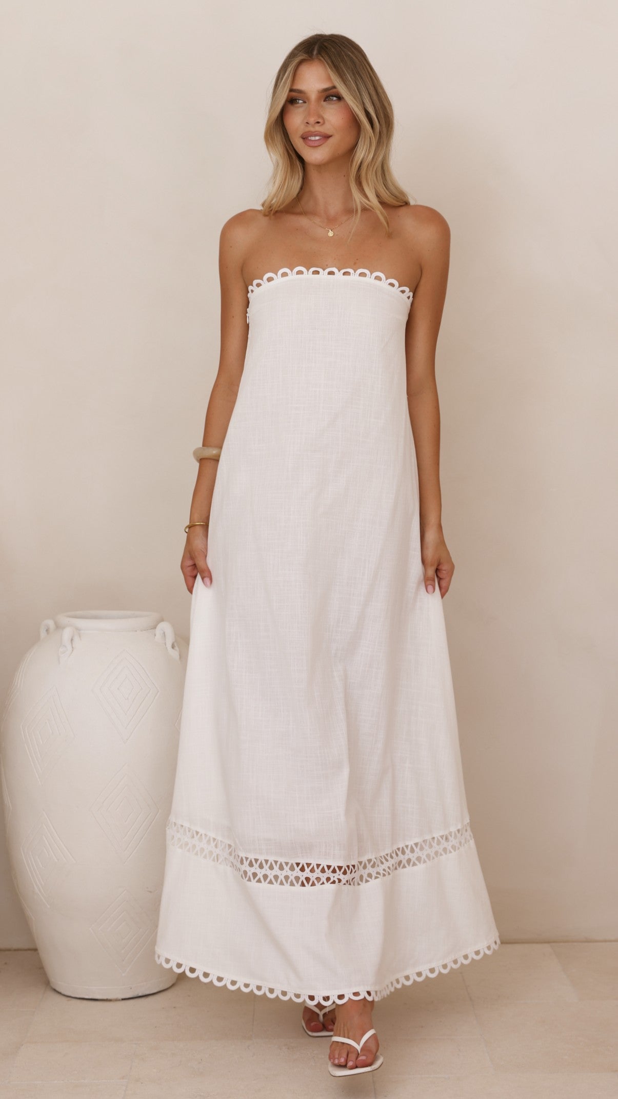 Sandra Maxi Dress - White - Billy J