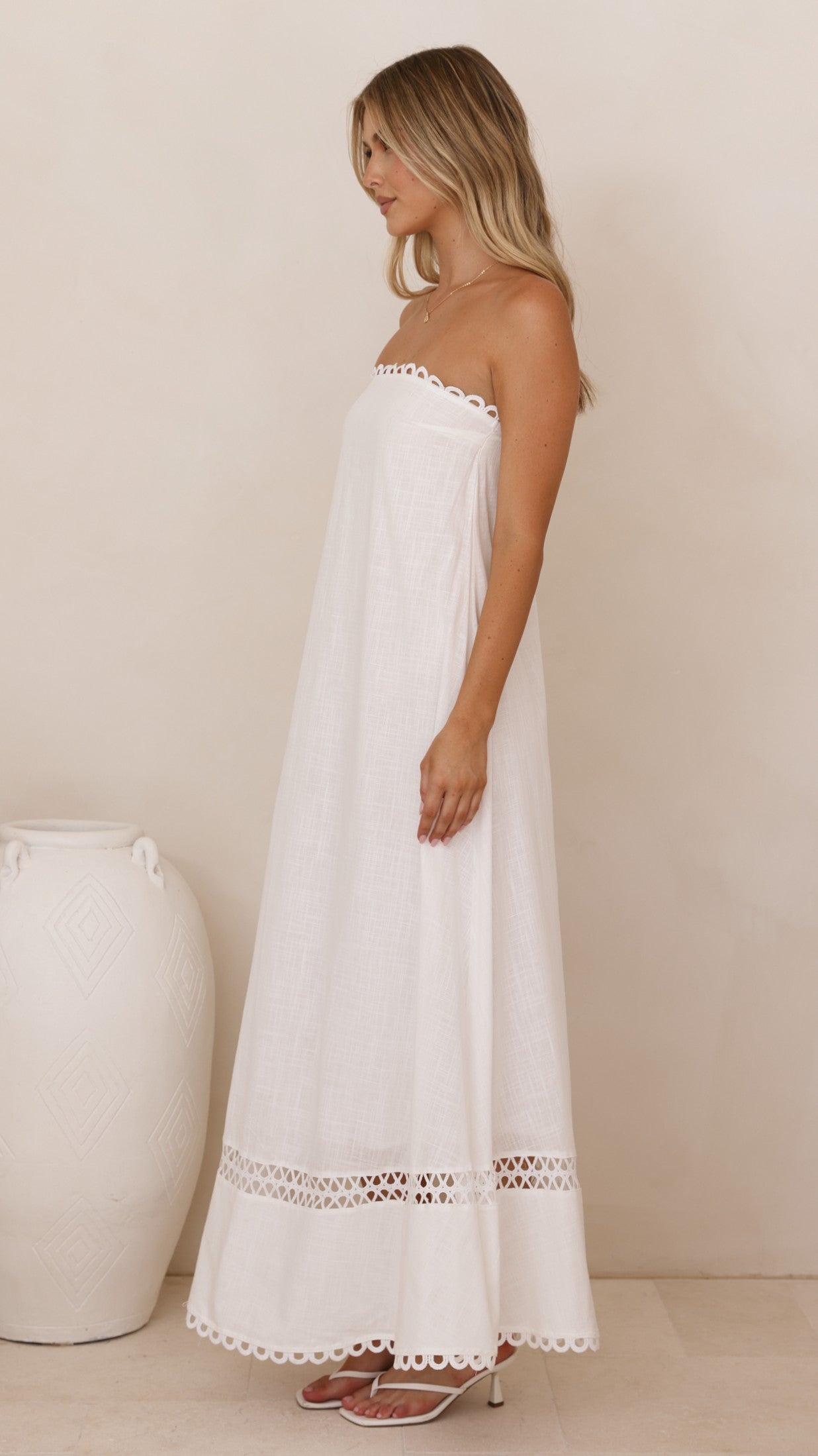 Sandra Maxi Dress - White - Billy J