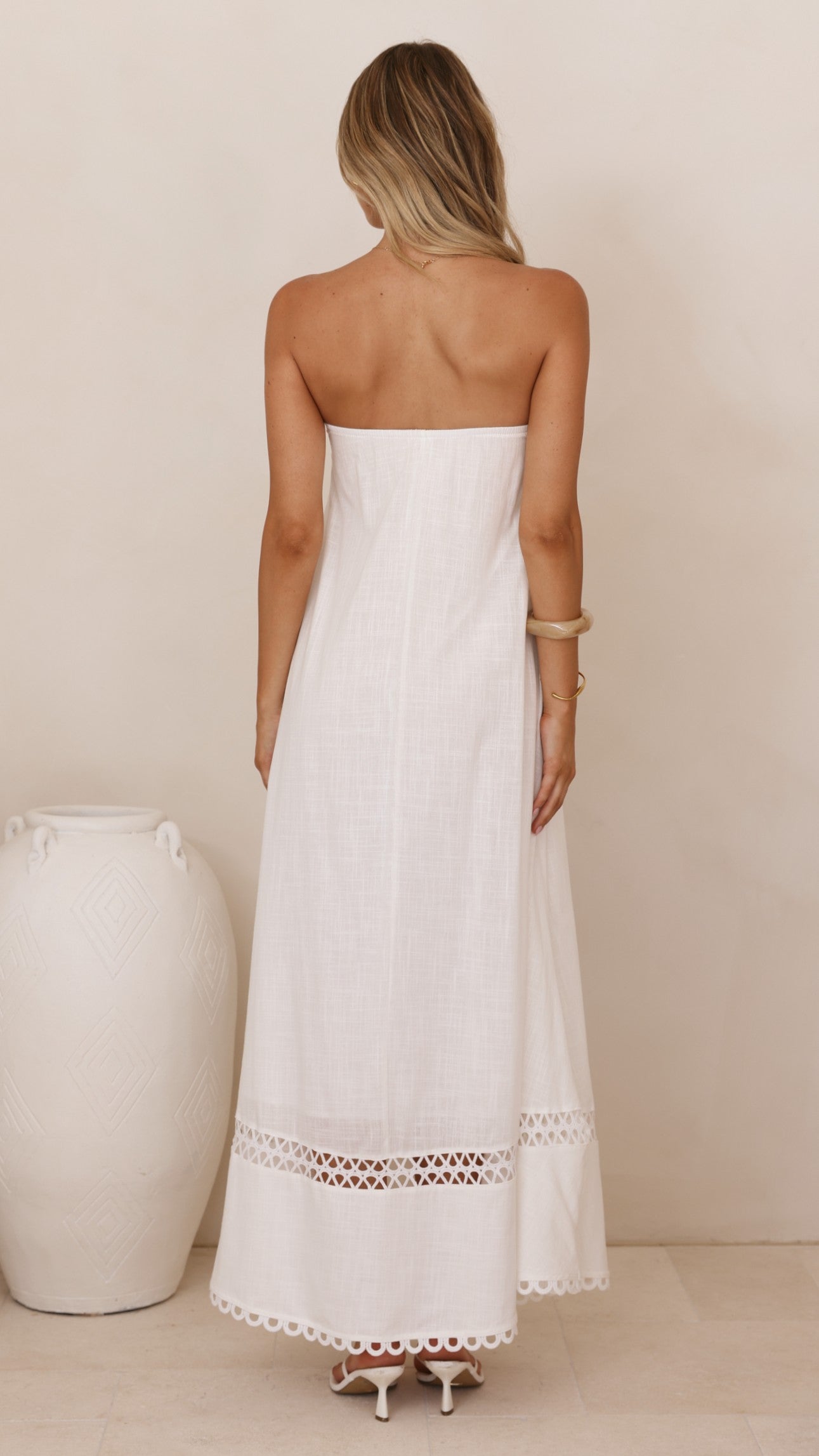 Sandra Maxi Dress - White - Billy J