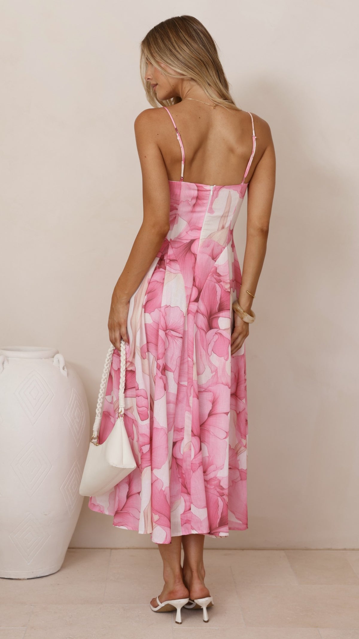 Dallas Midi Dress - Pink Floral - Billy J