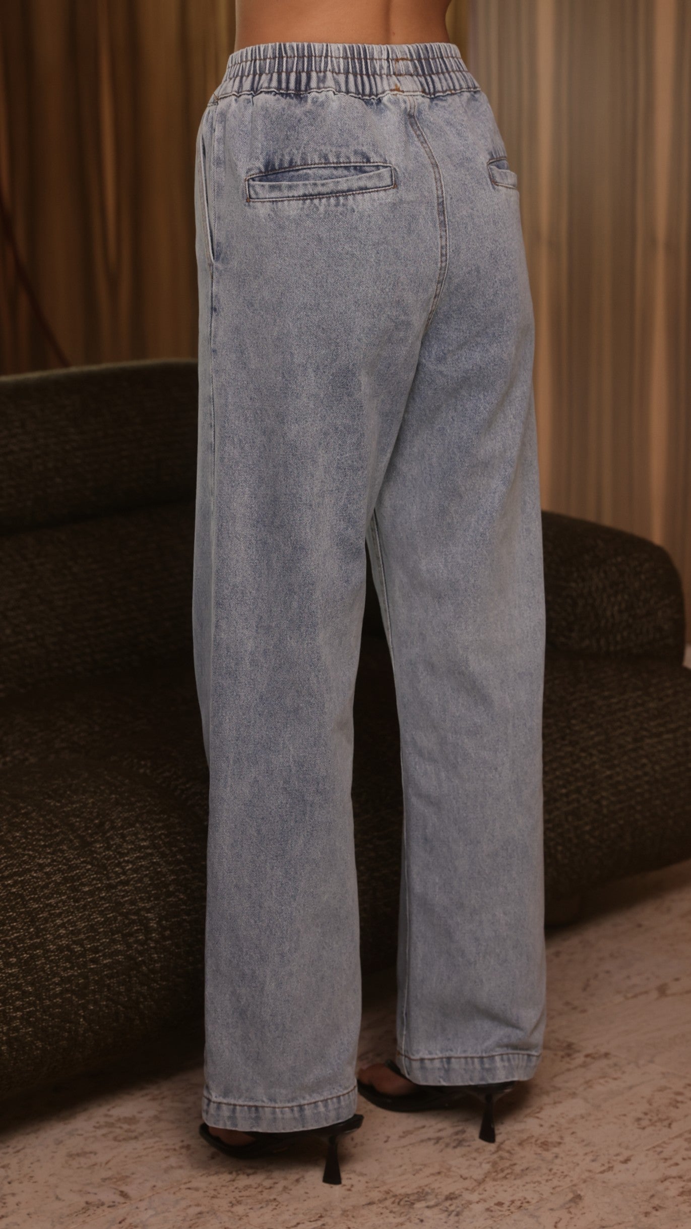 Zina Denim Pants - Mid Blue - Billy J