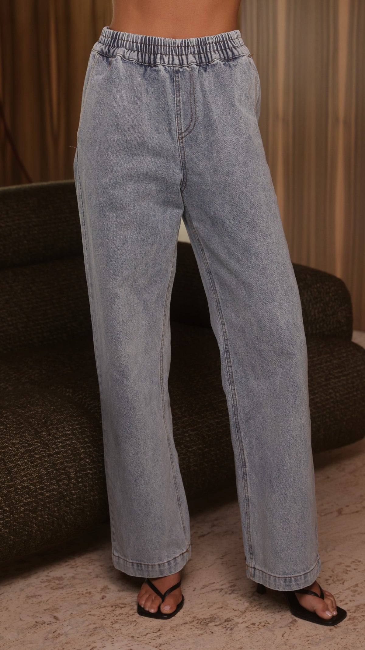 Zina Denim Pants - Mid Blue - Billy J