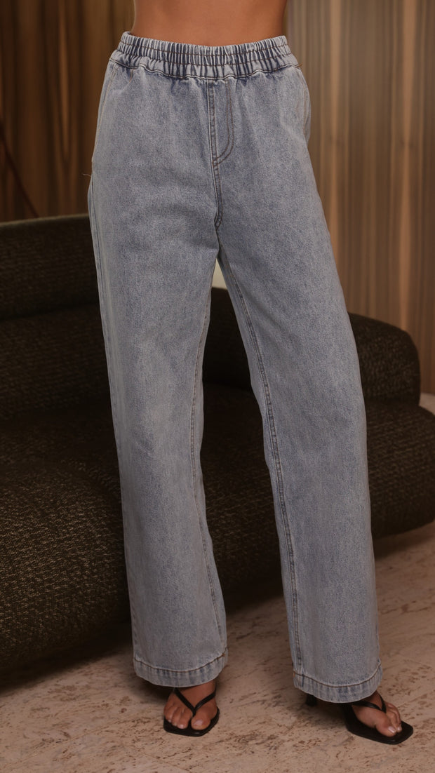 Zina Denim Pants - Mid Blue - Billy J