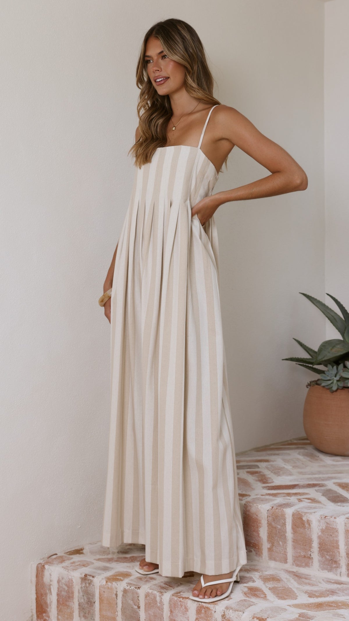sundress pippa long dress Maxi - Beige Stripe - Buy Women's Dresses Sizes 12-15 Maple Pumpkin Autumn Salad provides unparalleled fluidity to Size:Medium (M)
