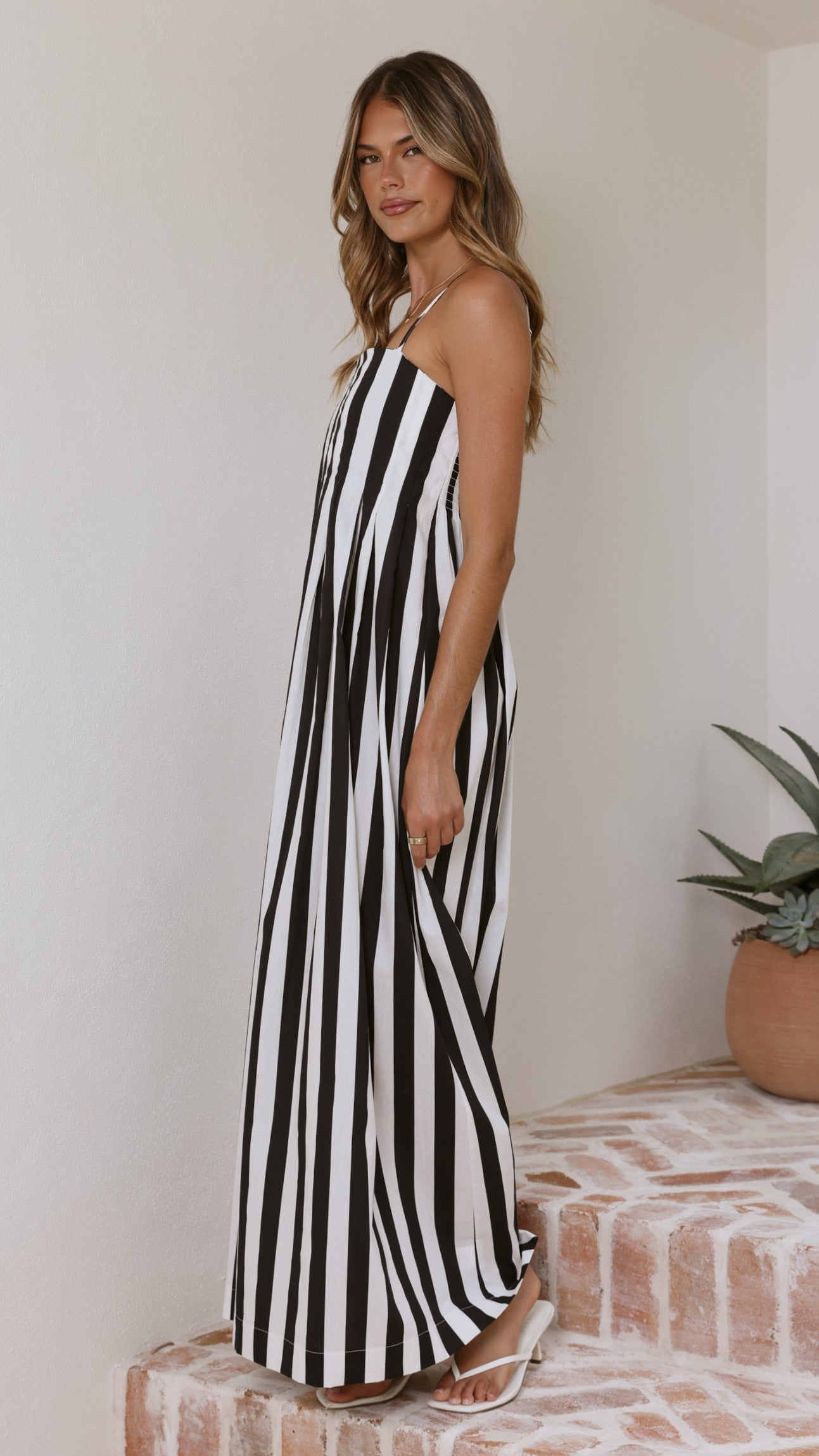 Pippa Maxi Dress - Black Stripe - Billy J