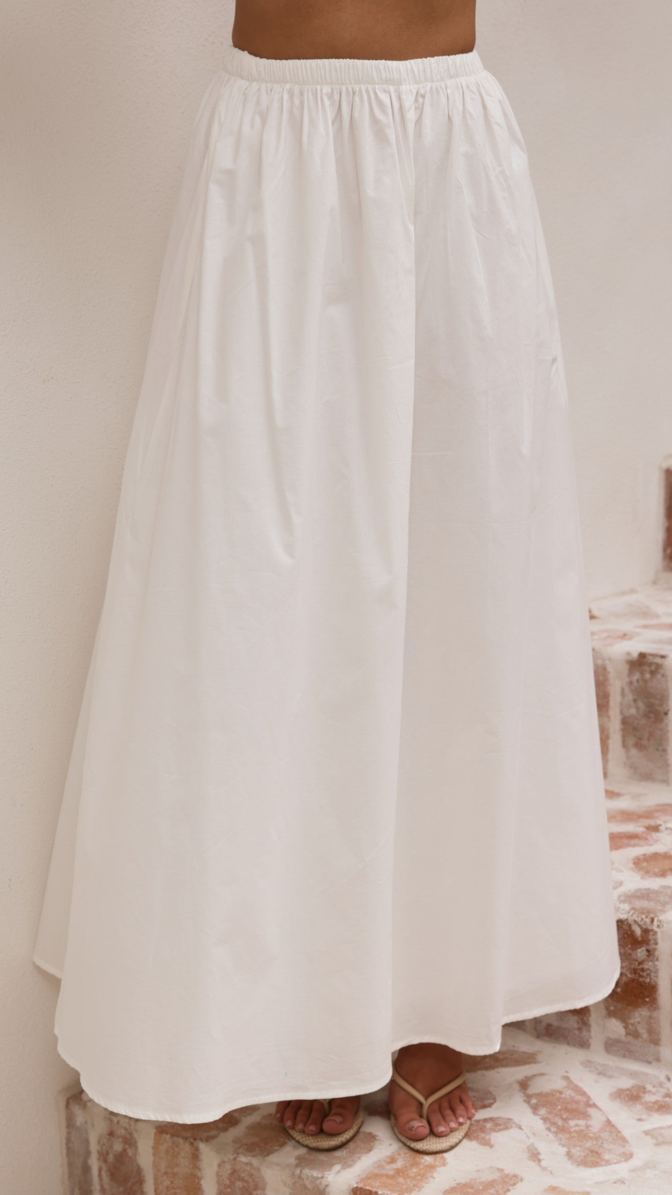 Makala Strapless Top and Maxi Skirt Set - White - Billy J