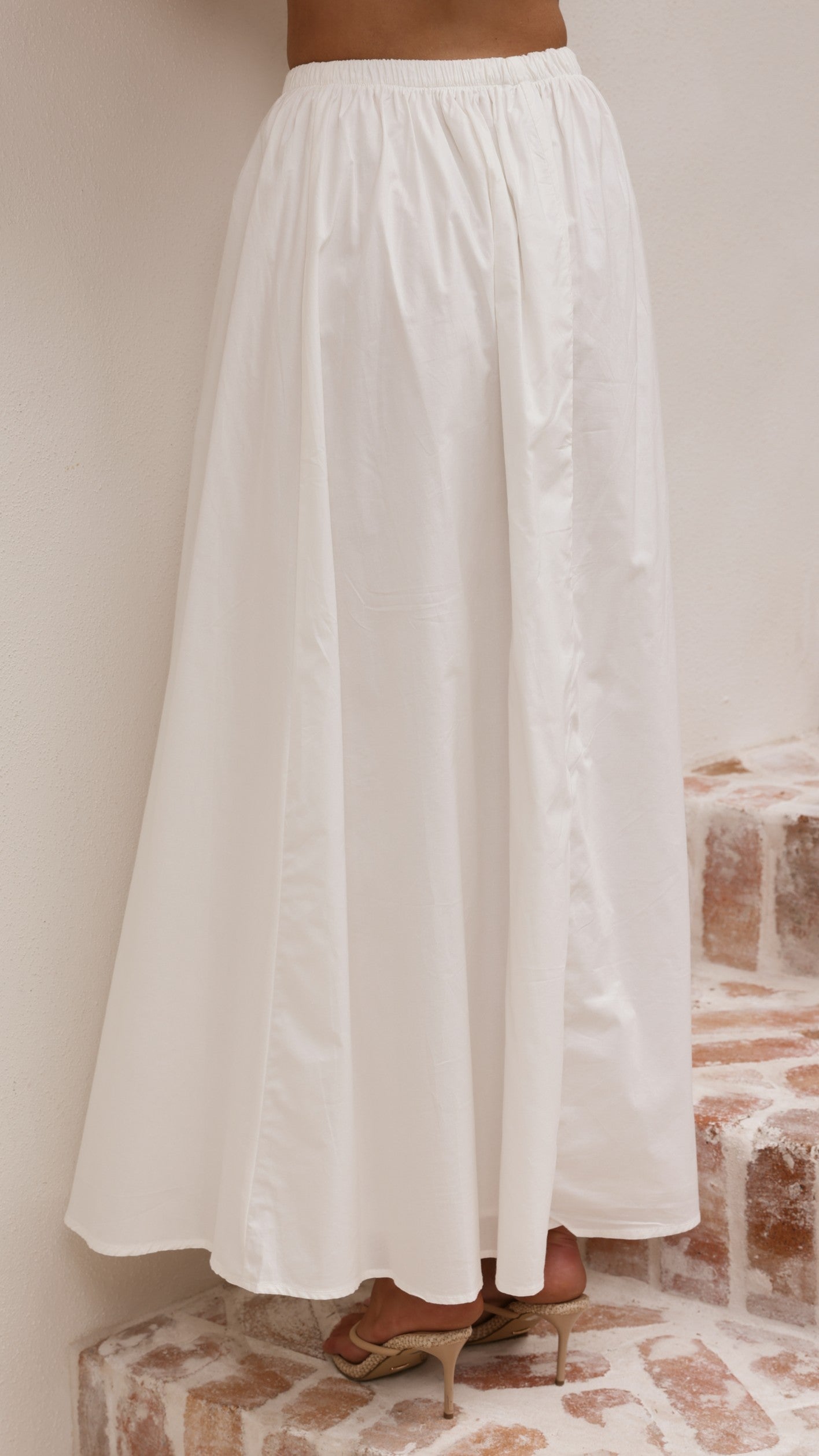 Makala Strapless Top and Maxi Skirt Set - White - Billy J
