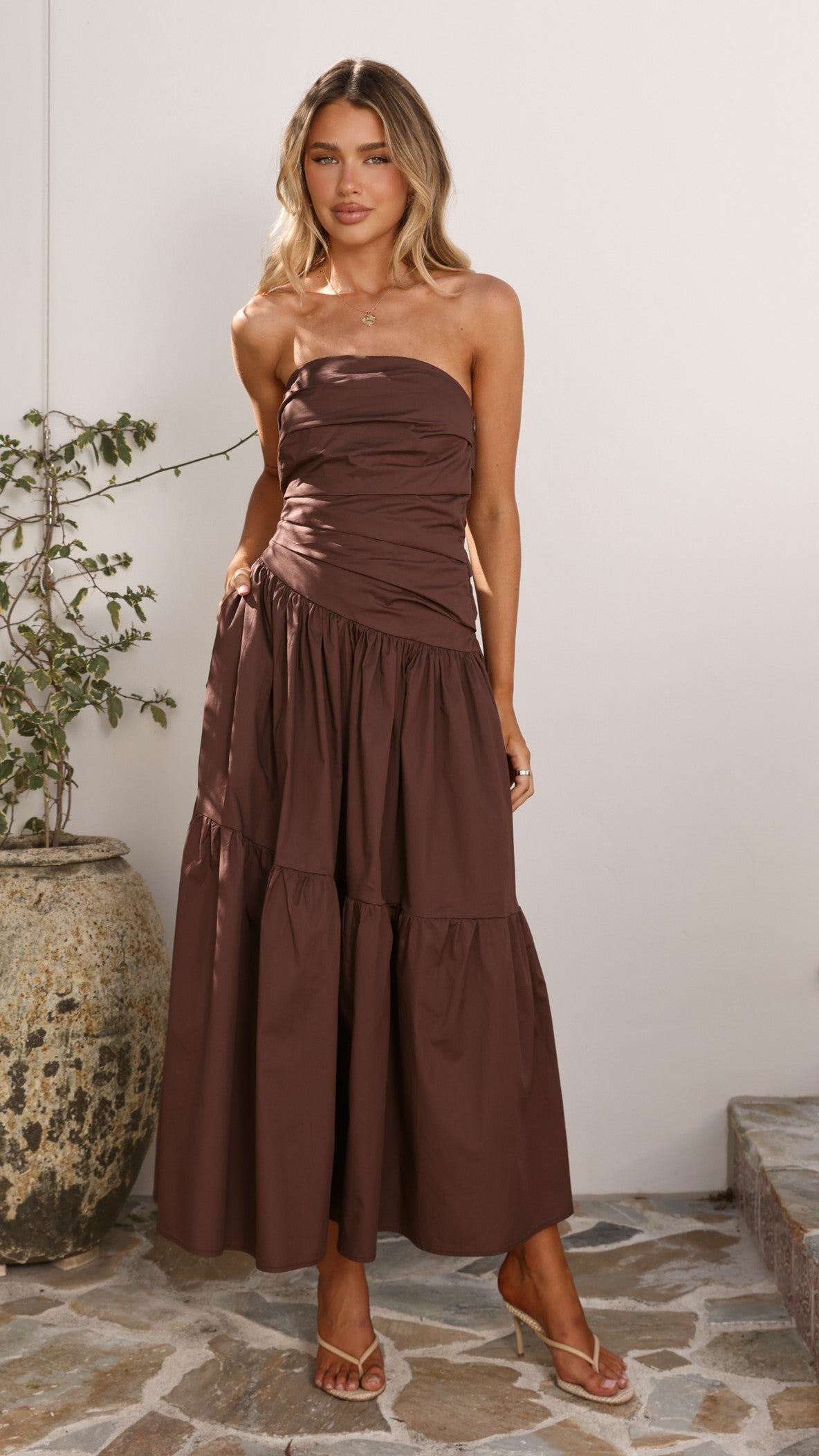 Nia Maxi Dress - Chocolate - Billy J