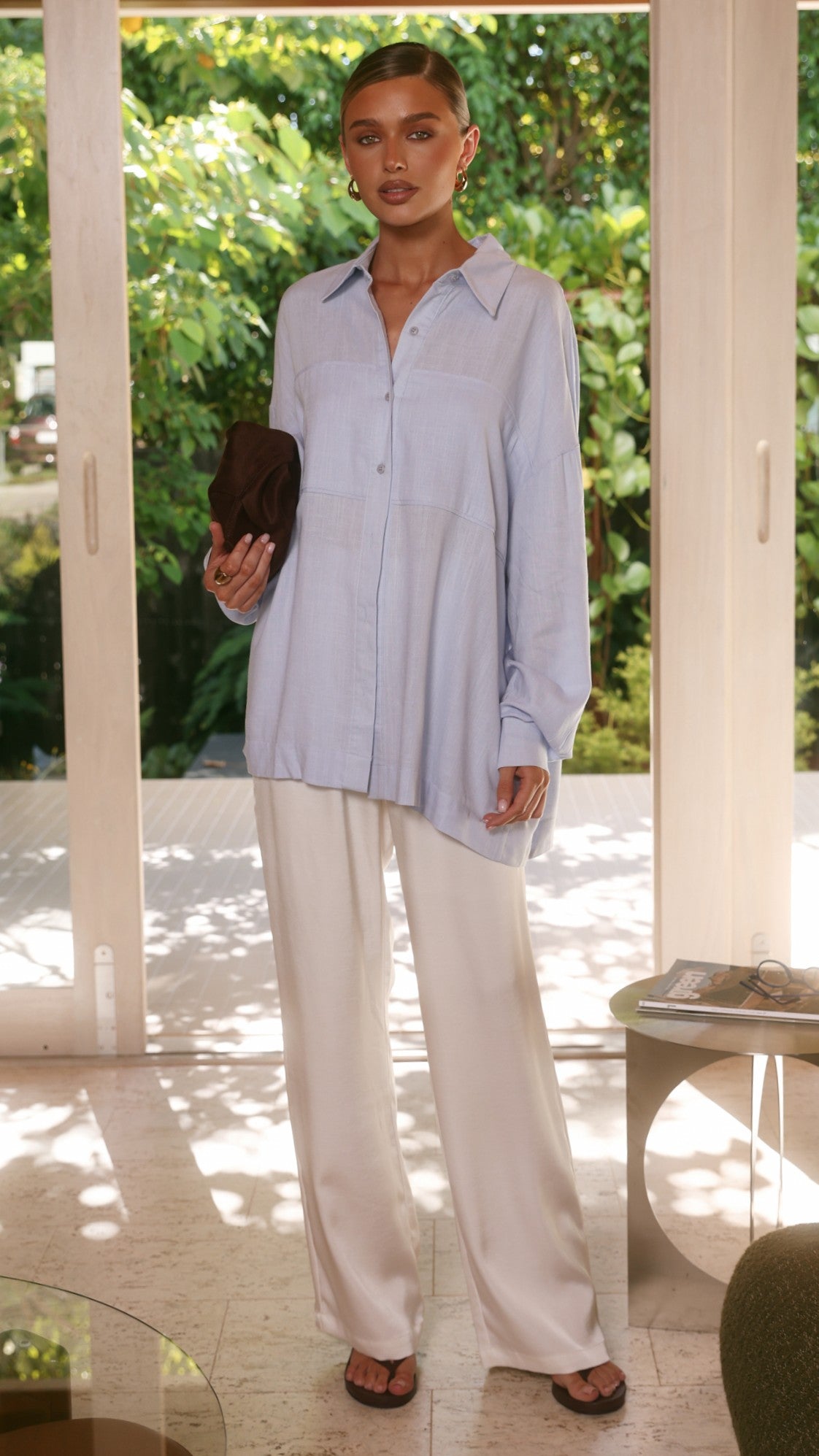 Adelaide Long Sleeve Top - Blue - Billy J