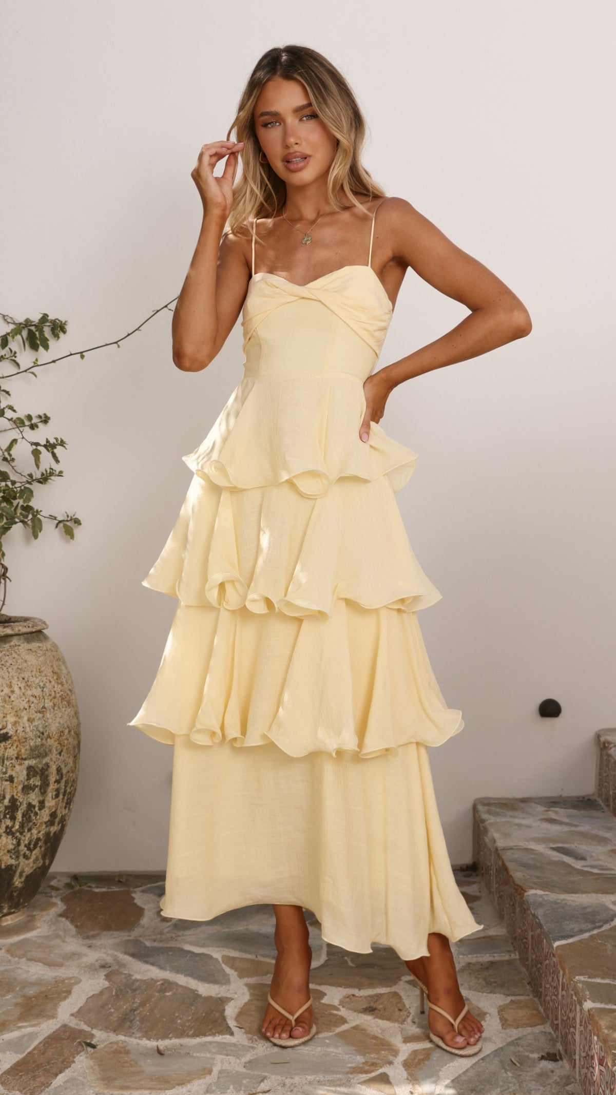 Elysia Maxi Dress - Yellow - Billy J