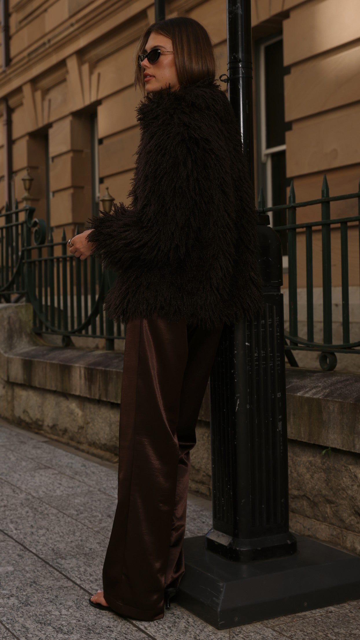Chantelle Fur Jacket - Chocolate - Billy J