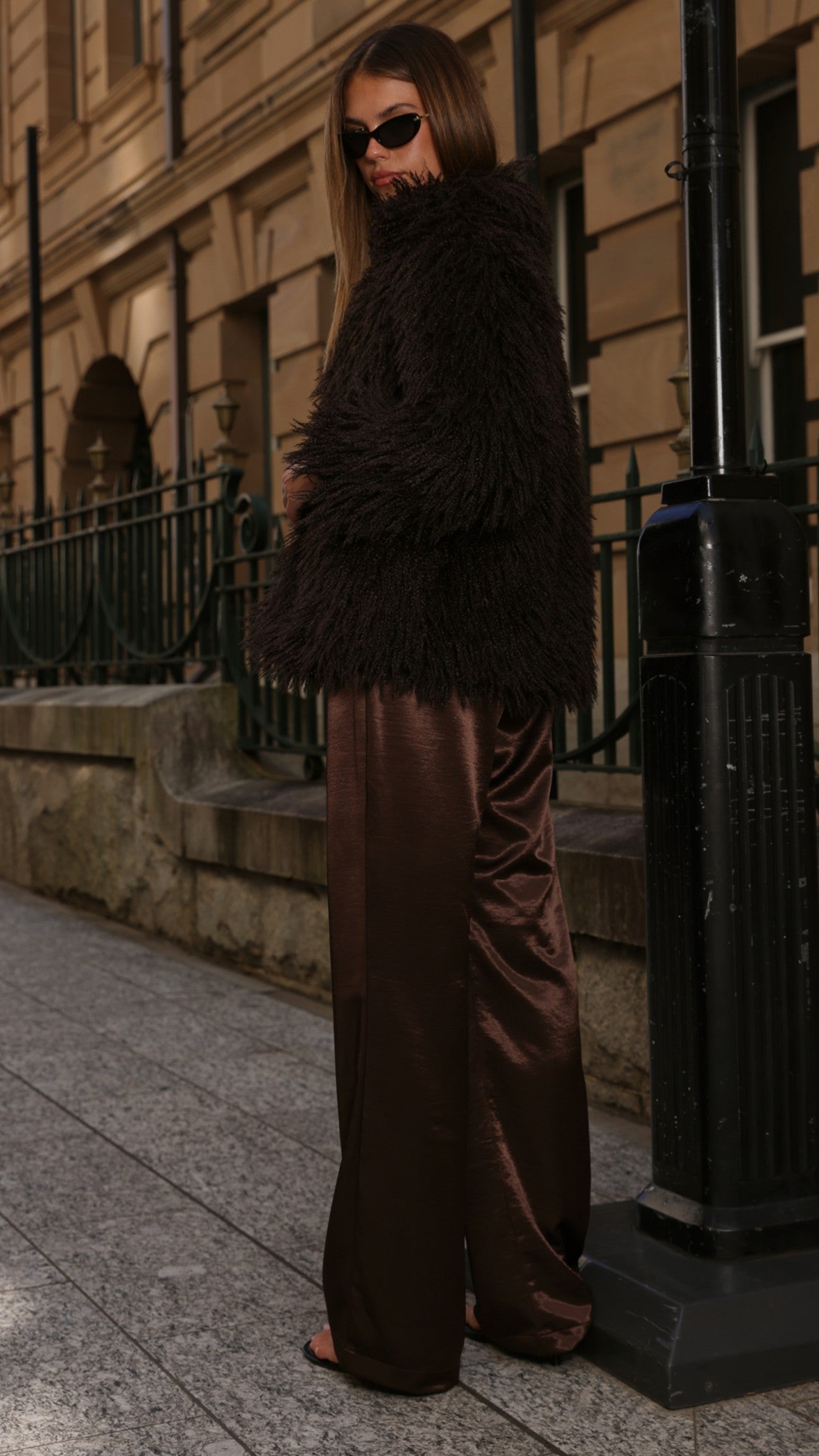 Chantelle Fur Jacket - Chocolate - Billy J