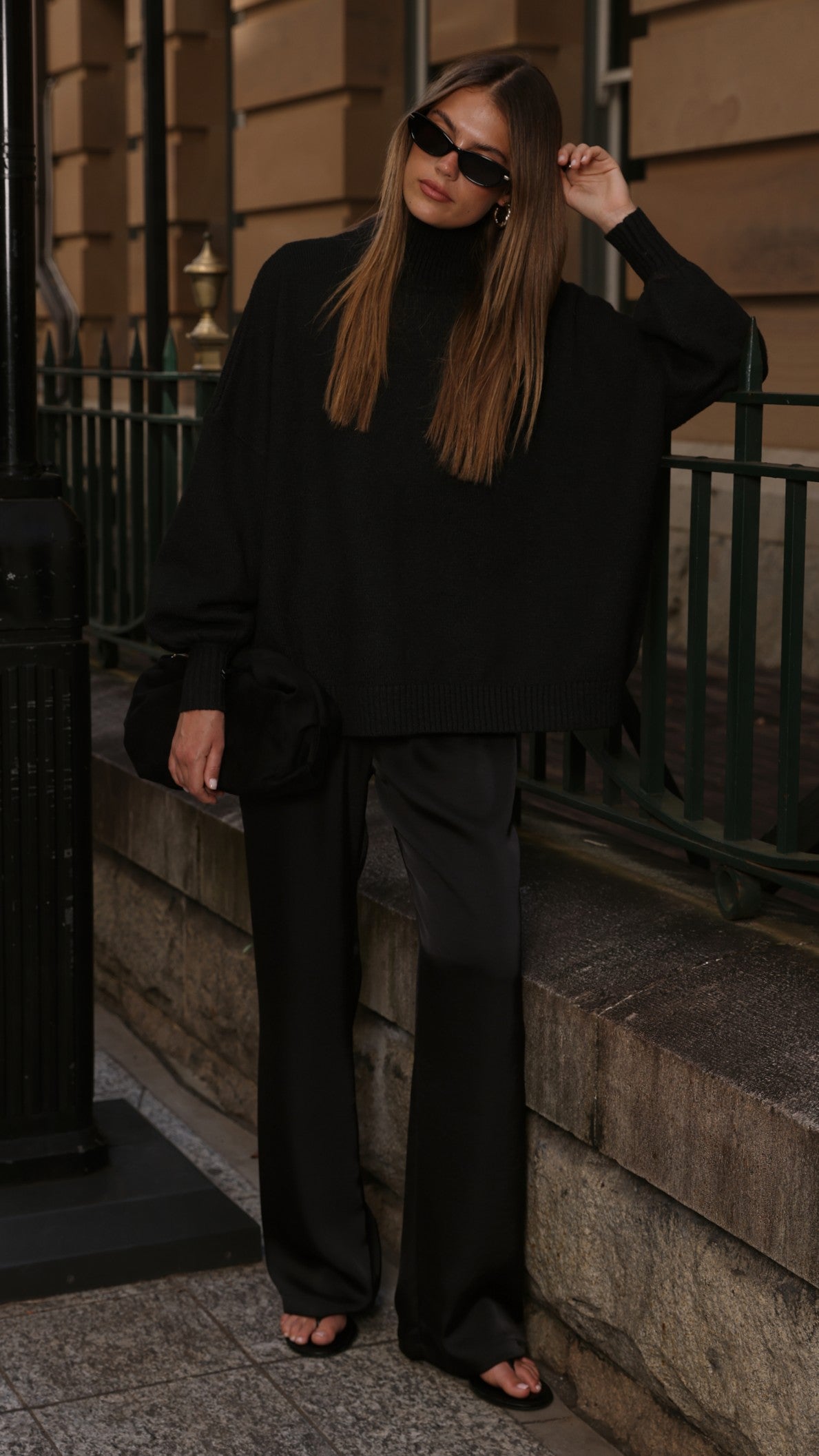 Imogen Button Pants - Black - Billy J