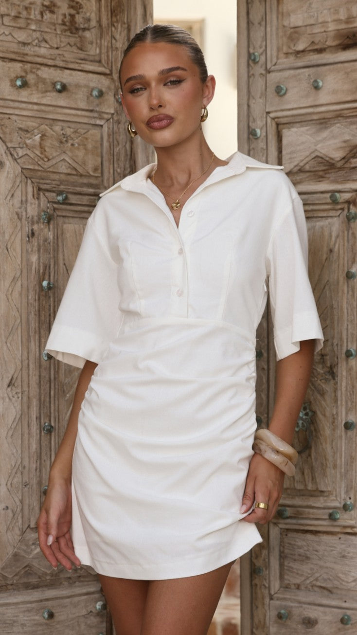 Sydney Mini Dress - White - Billy J