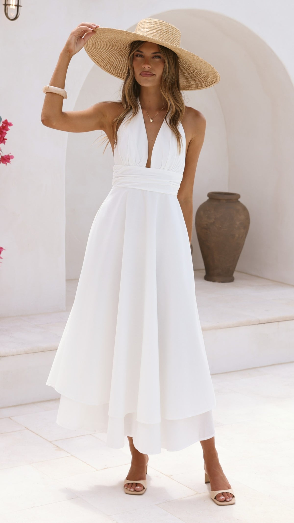 halter long white dress Kathy Halter Neck Maxi Dress - White - Buy Women's Dresses